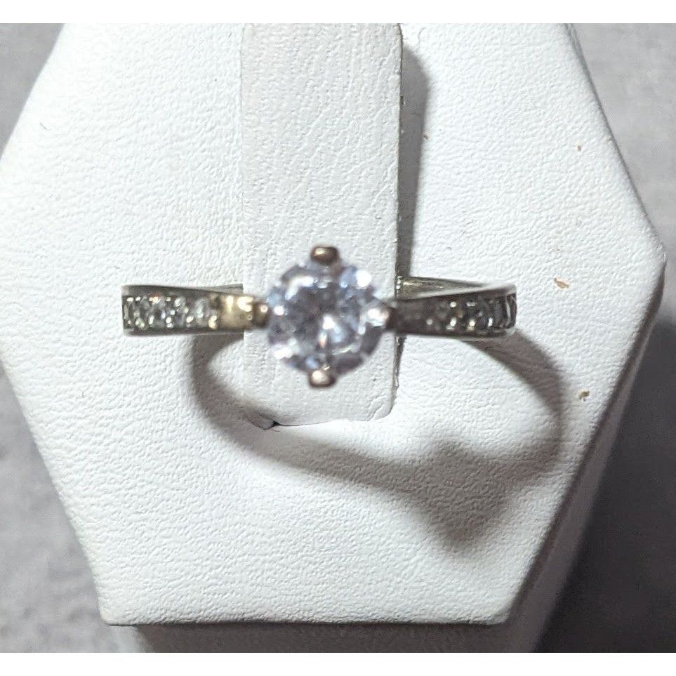 Other Classic Sterling Silver Gemmed Engagement Ring Size 7 1/2 Size ONE SIZE - 1 Thumbnail