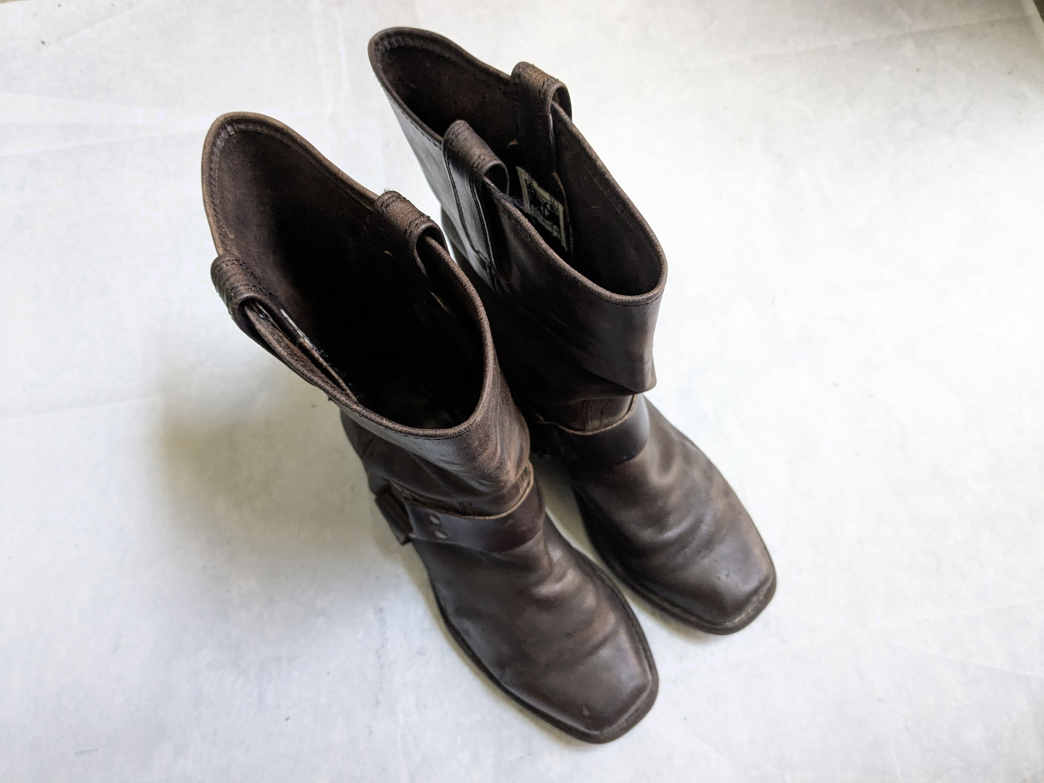 Frye Frye Harness Boots Brown Leather 9.5 M Buckle Size US 9.5 / EU 42-43 - 4 Thumbnail