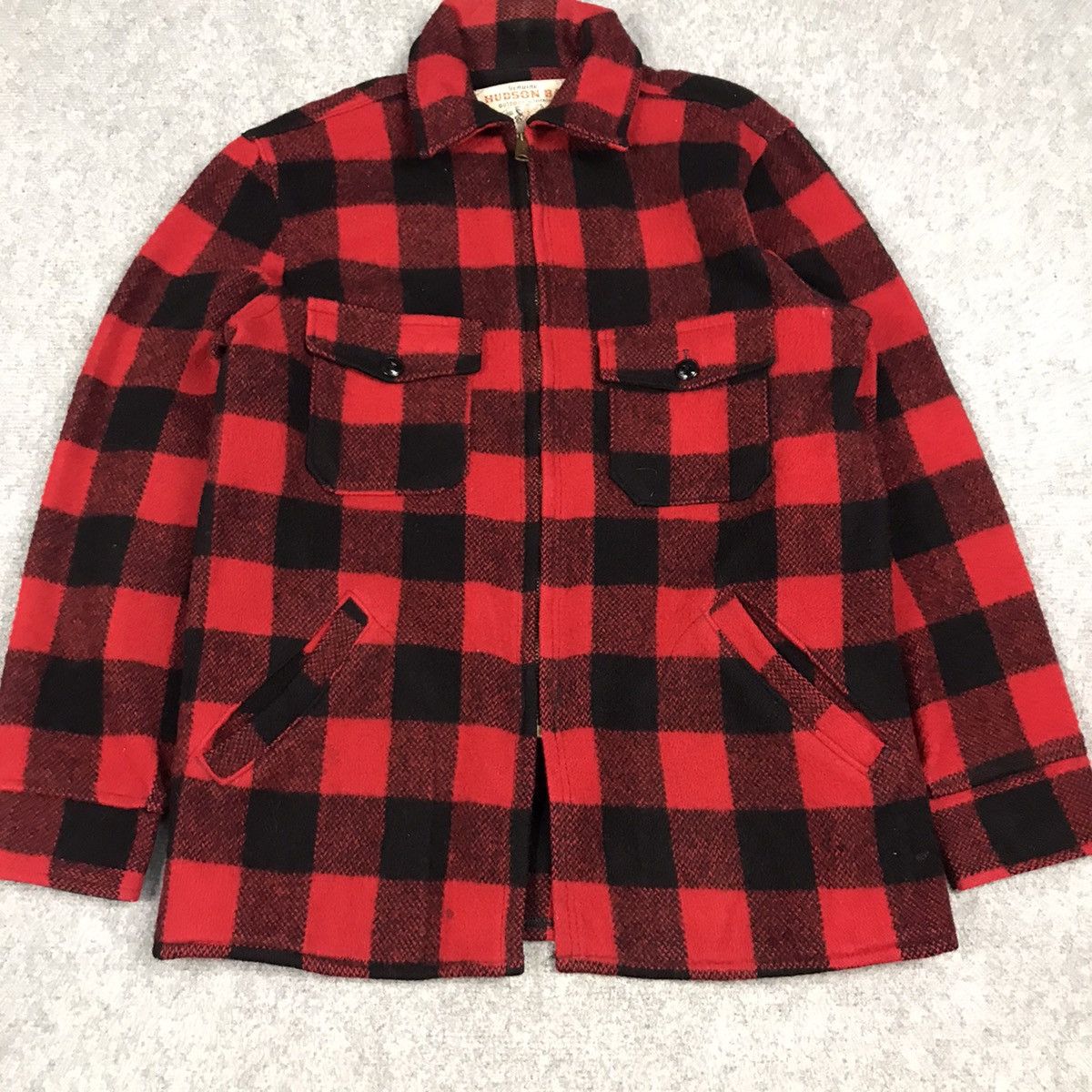 Hudsons Bay × Vintage 80s HUDSON BAY WOOL FLANNEL CHECK ZIPPER JACKET Size US M / EU 48-50 / 2 - 5 Thumbnail