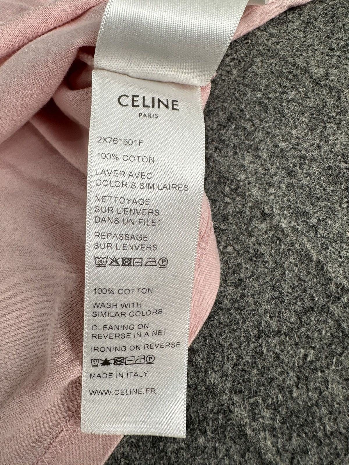 Celine Celine - Hedi Slimane S/S21 Cropped T-shirt - Light Rose Size M / US 6-8 / IT 42-44 - 12 Thumbnail