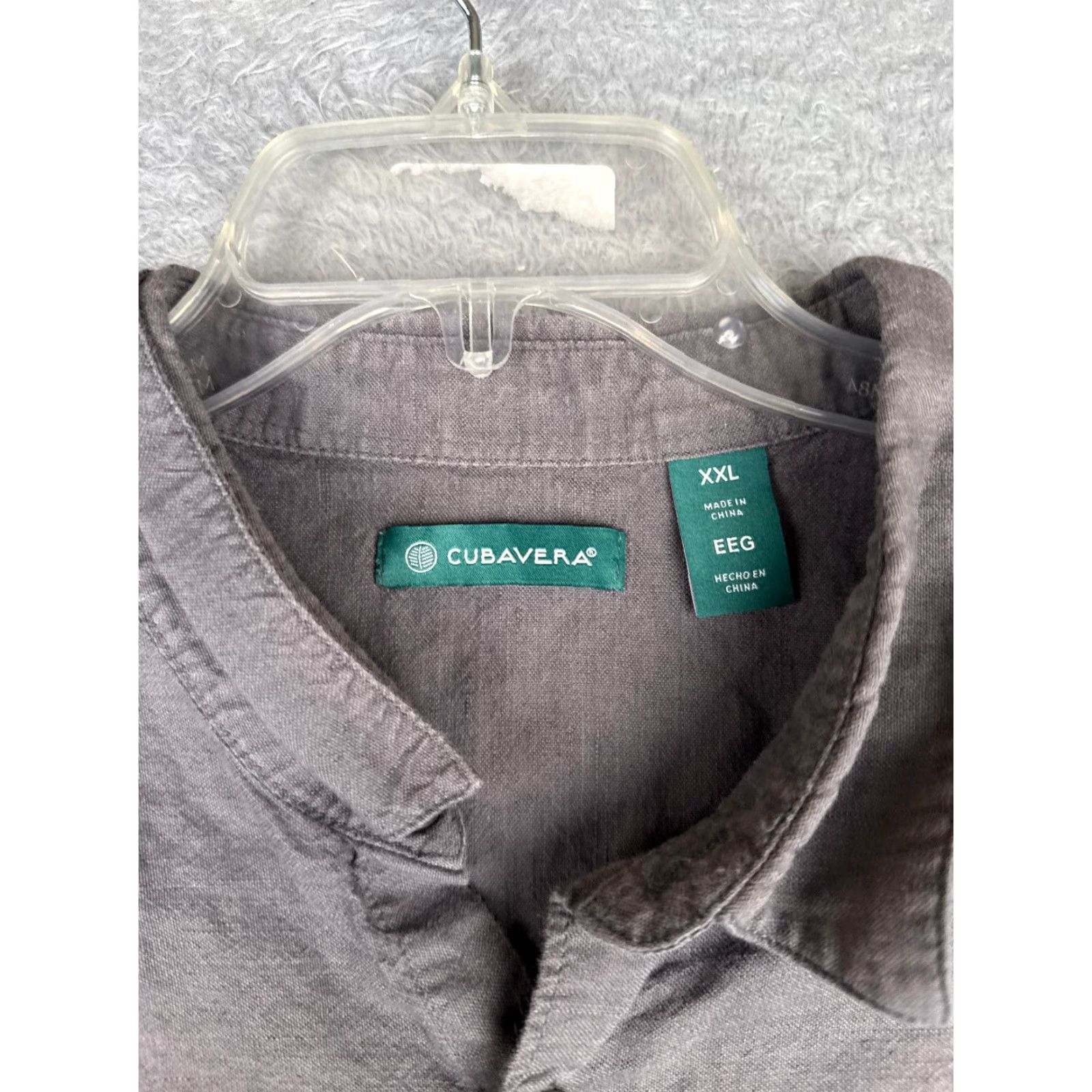 Cubavera Cubavera Shirt 2XL Gray Button-Up Short Sleeve Collared Aloha Beach Hawaiian Vacation Resort Cotton Blend Men’s Size US XXL / EU 58 / 5 - 6 Thumbnail