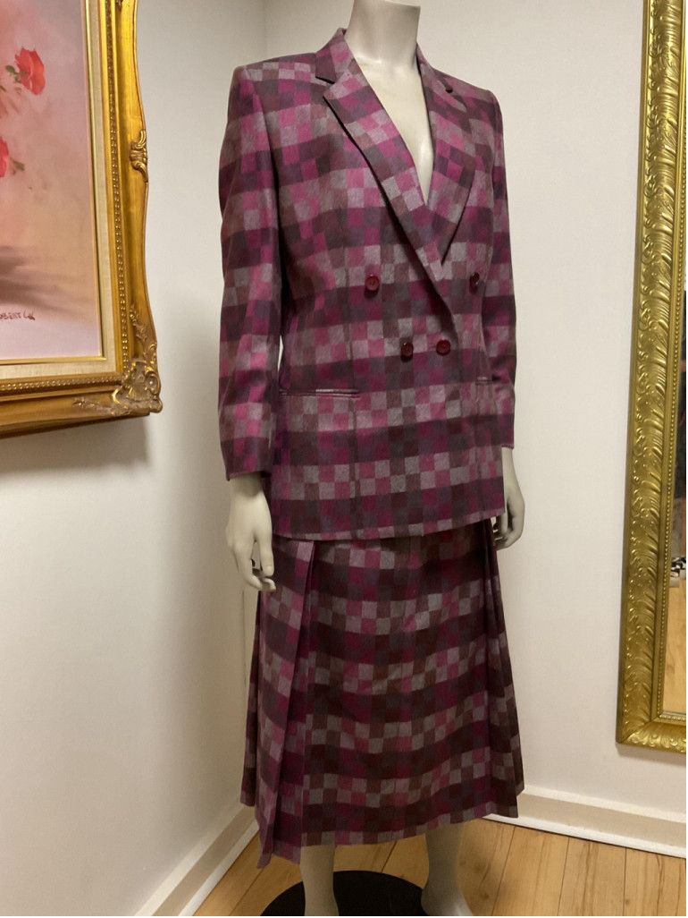 Vintage 1970s Lady Heritage Women’s Vintage Wool Blazer & Skirt Suit Size L / US 10 / IT 46 - 3 Thumbnail