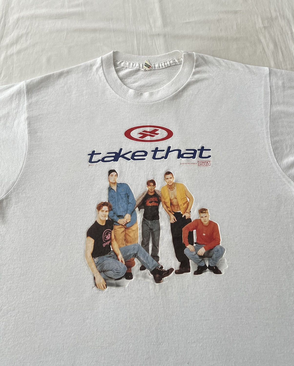 Band Tees Vintage 1993 Take That Pop Band White T-shirt Size US L / EU 52-54 / 3 - 3 Thumbnail