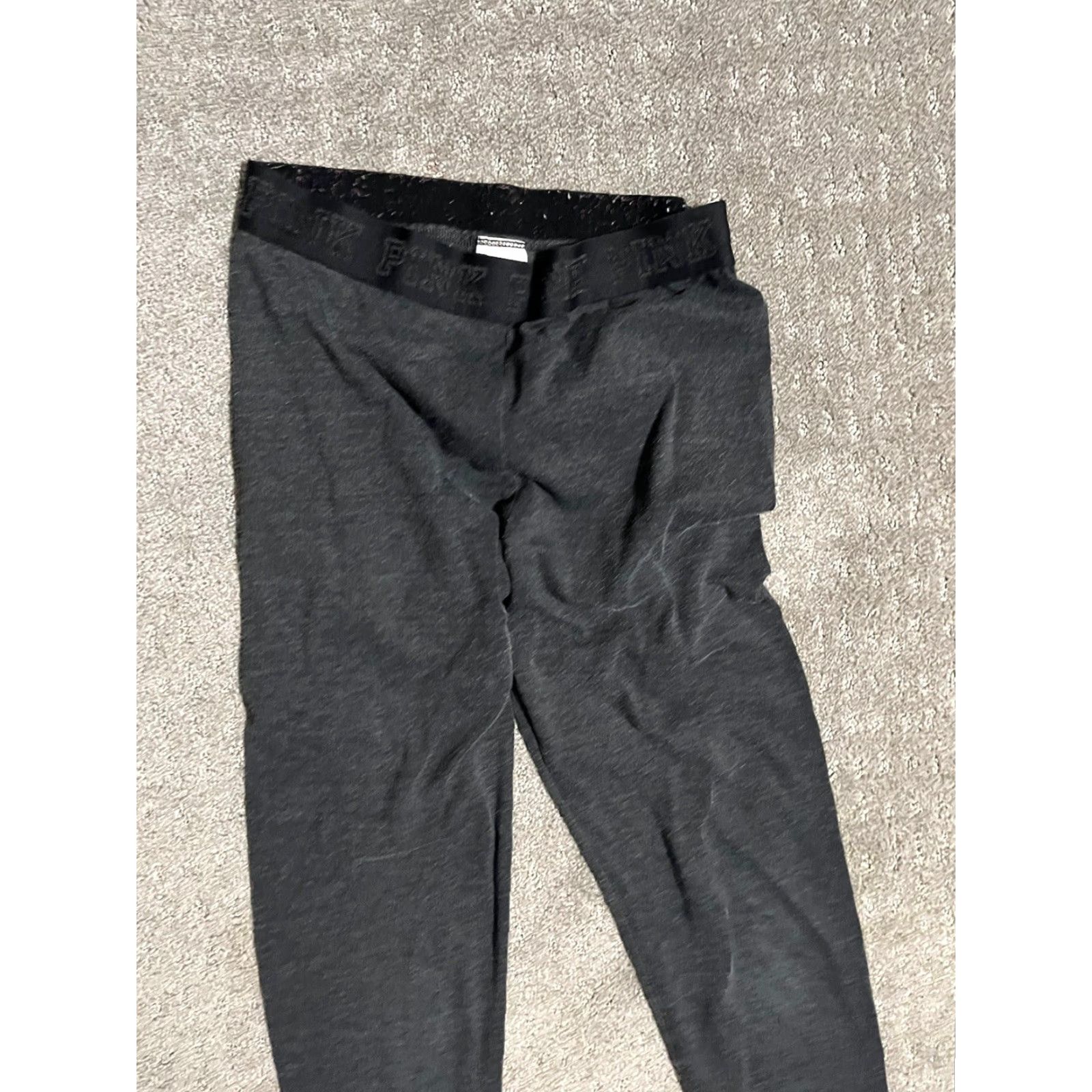 Victoria's Secret Vintage Pink Victoria's Secret Women’s Small Gray Solid Leggings Yoga Activewear Elastic Waist Size 28" / US 6 / IT 42 - 2 Thumbnail