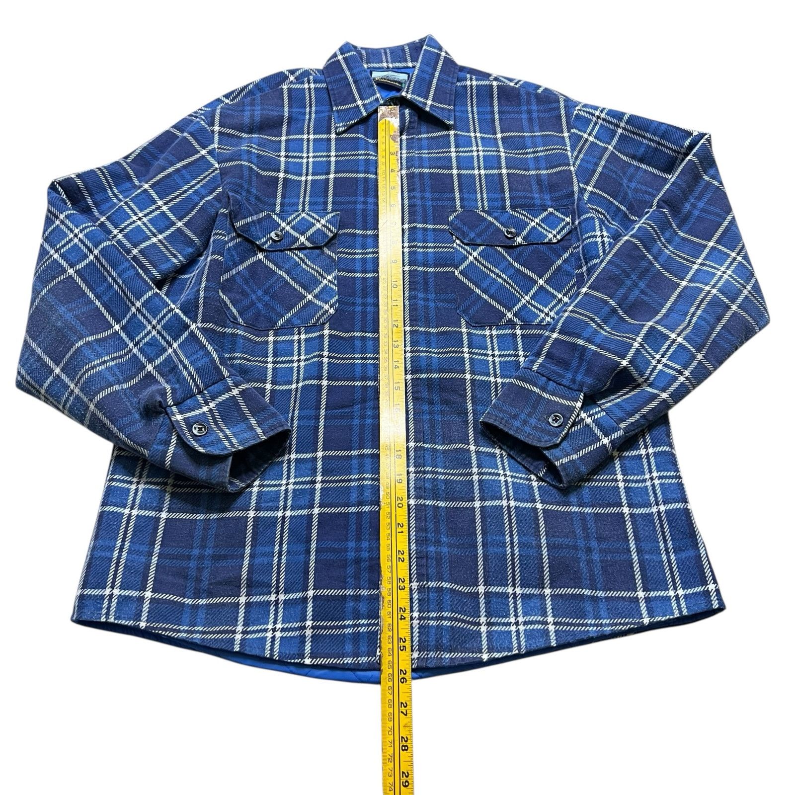 Fieldmaster Vintage Fieldmaster Blue Plaid Quilted Lined Flannel Medium Size US M / EU 48-50 / 2 - 4 Thumbnail