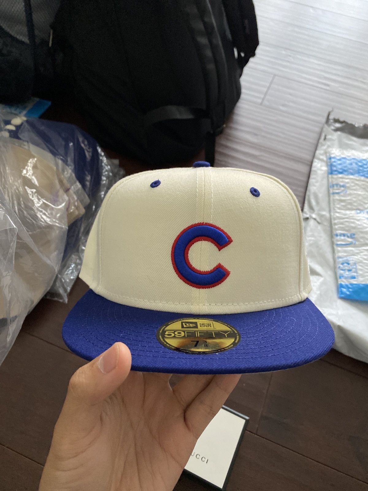 Hat Club × New Era Hat Club Cubs New Era Ivory/Royal 7 3/8 Fitted - BRAND NEW Size ONE SIZE - 2 Thumbnail