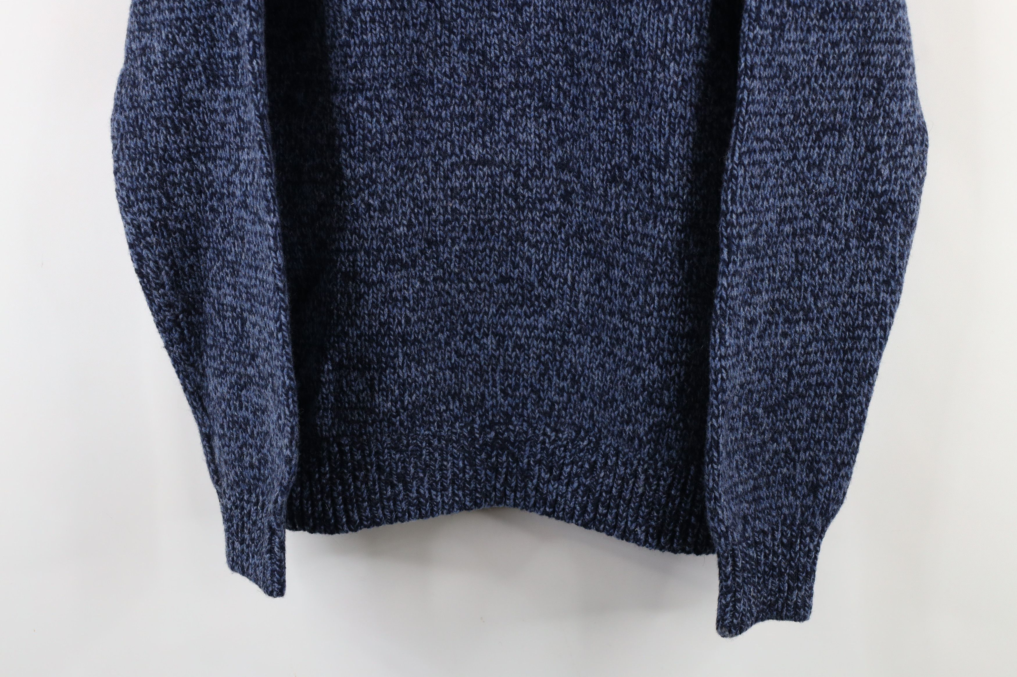 L.L. Bean Vintage 90s LL Bean Lambswool Henley Sweater Heather Blue Size US M / EU 48-50 / 2 - 3 Thumbnail