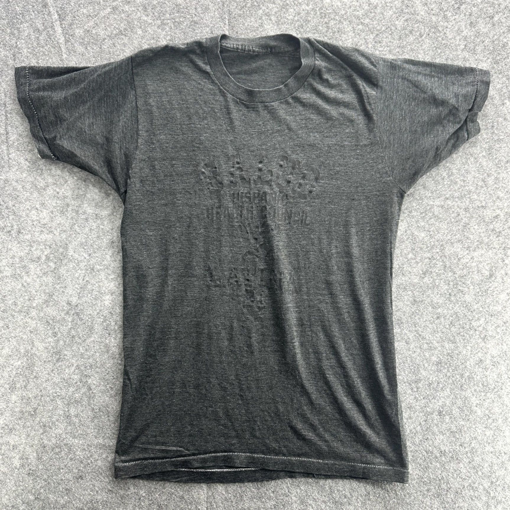 Anvil VINTAGE SEMHC Hispanic Health Council Shirt Mens Large Gray 80s Charity Event Tee Size US L / EU 52-54 / 3 - 2 Thumbnail