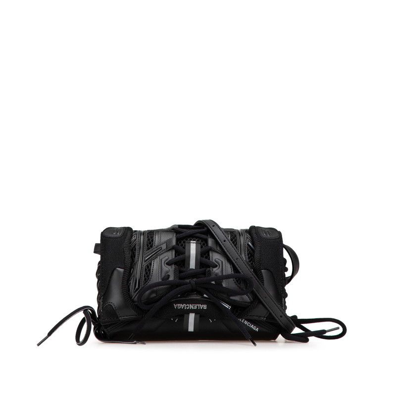 Balenciaga Balenciaga Nylon Leather Sneakerhead Mini Shoulder Phone Holder 661727 Leather Crossbody Bag 661727 in Black