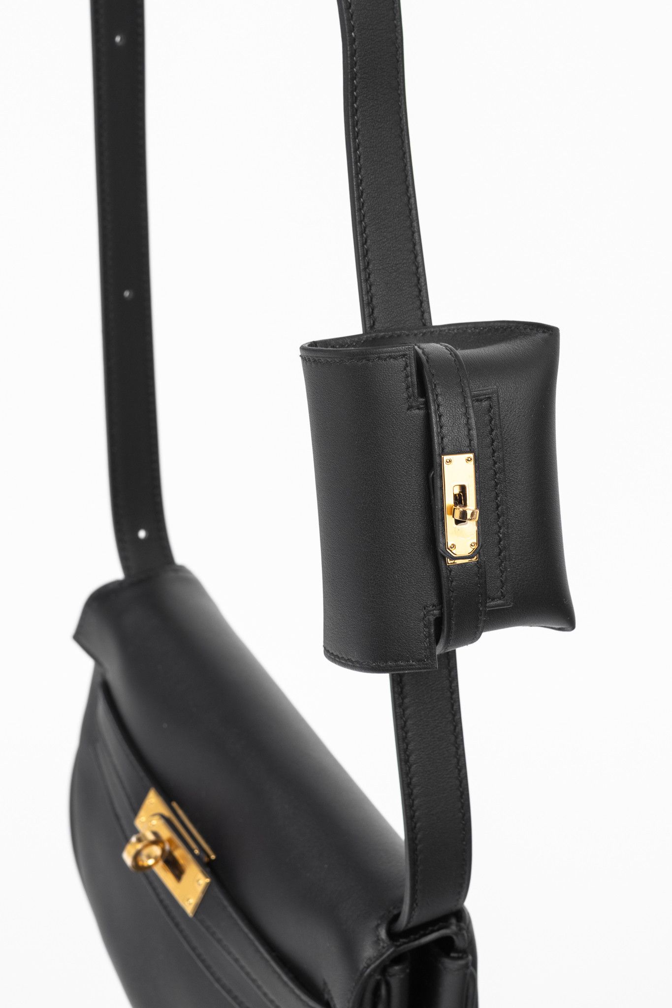 Hermes Hermes Kelly Moove Black Swift Leather GHW Shoulder Bag Size ONE SIZE - 7 Thumbnail