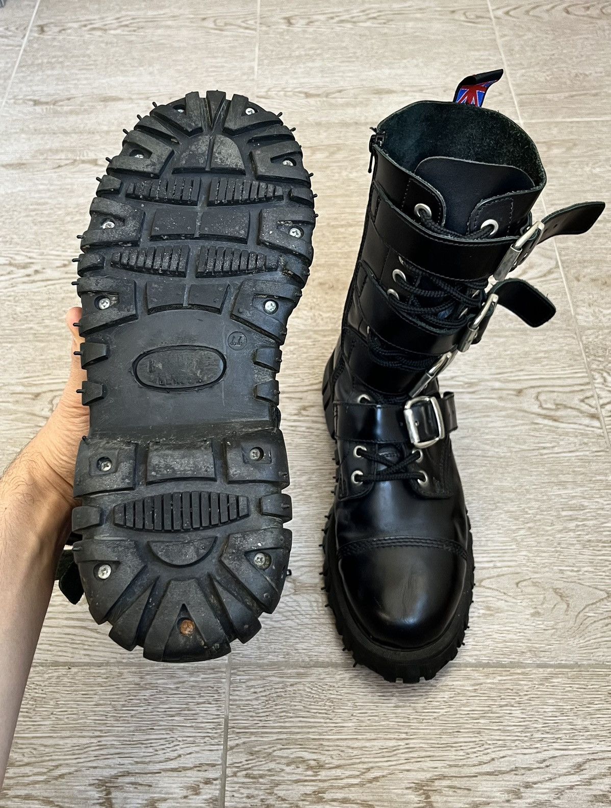 New Rock Nevermind Leather Belted Boots New Rock Style 90s Size US 11 / EU 44 - 12 Thumbnail