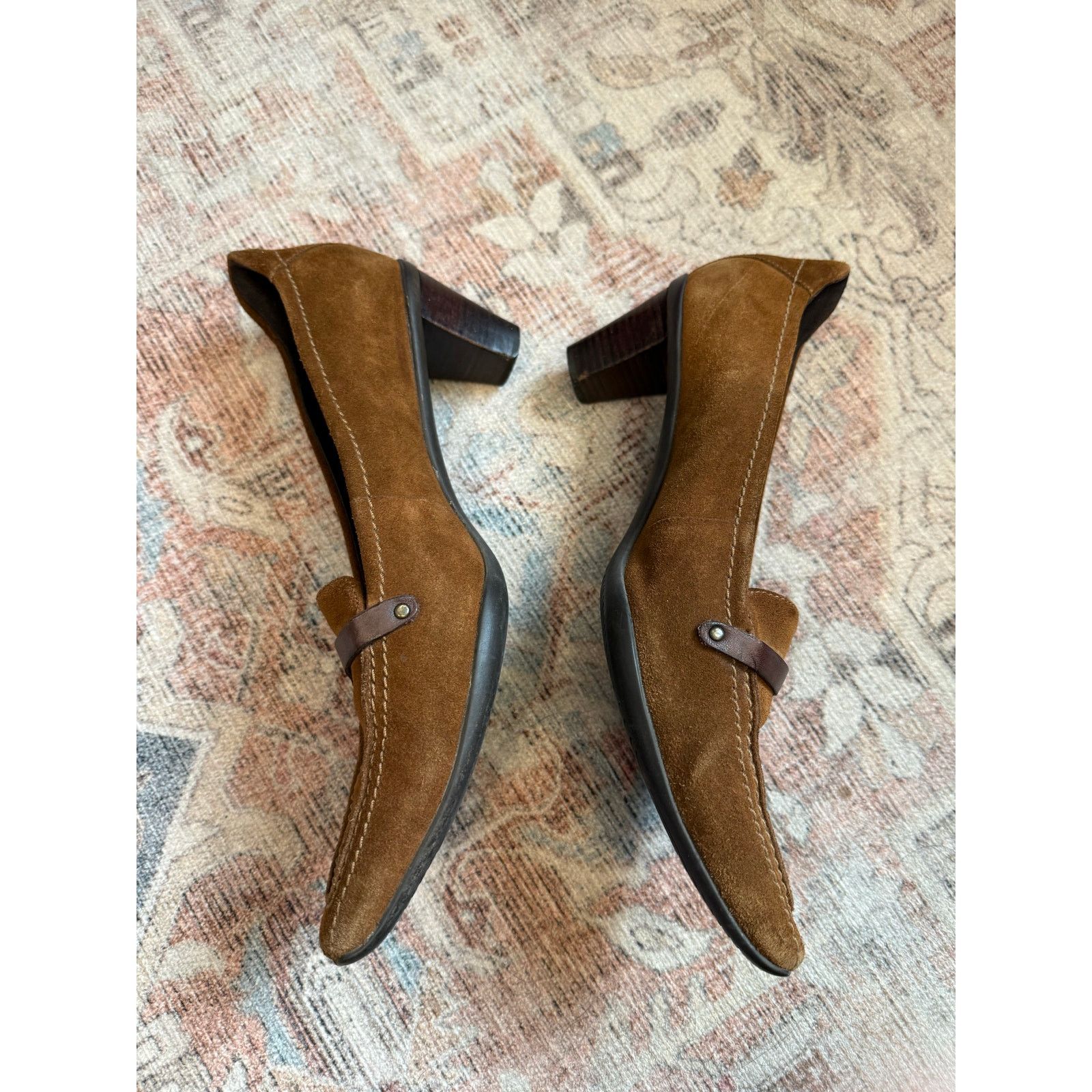 Ecco ECCO Brown Suede Leather Pump Heels w/Buckle Sz EU 39/ US 8 Size US 8 / IT 38 - 2 Thumbnail