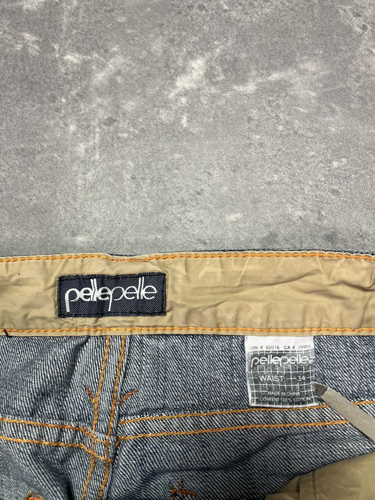 Pelle Pelle Pelle Pelle Vintage Leather Logo Baggy Denim Jeans 34 Size US 34 / EU 50 - 8 Thumbnail