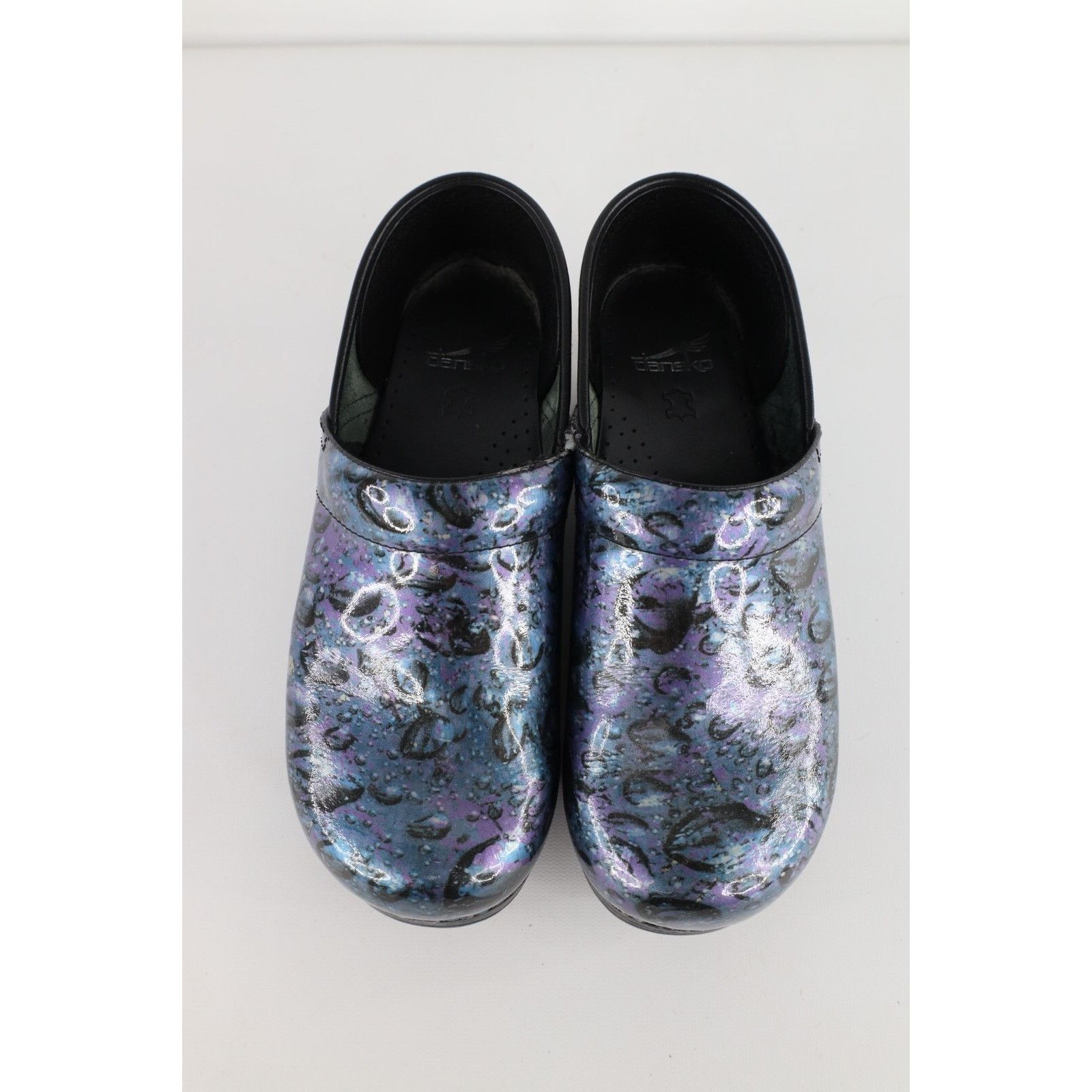Dansko Dansko Distressed Patent Leather Slip On Clogs Mules Shoes Size US 10.5 / IT 40.5 - 2 Thumbnail