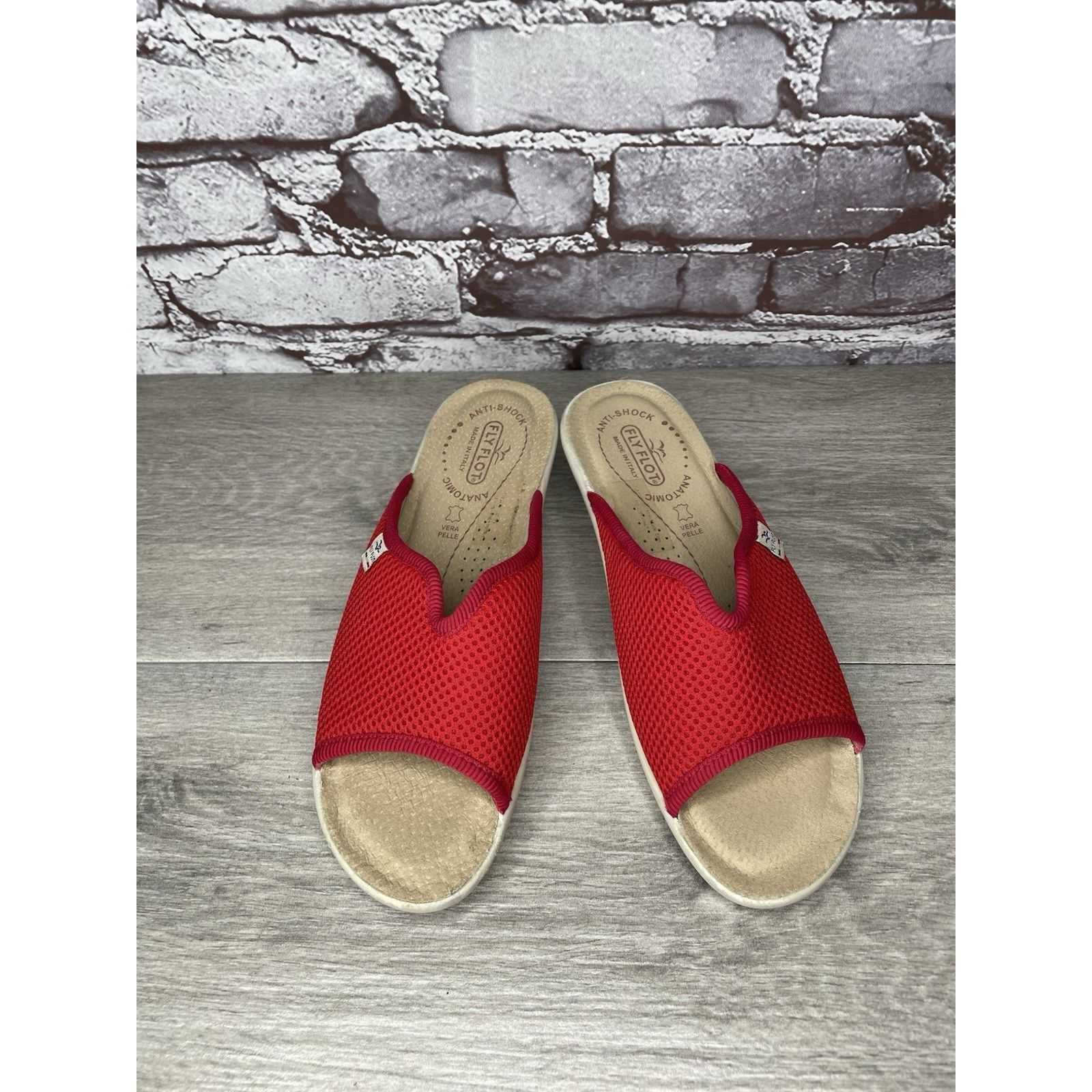 Other Fly Flot Anatomic Red Mesh Slide Wedge Comfort Casual Sandal Size US 6 / IT 36 - 2 Thumbnail