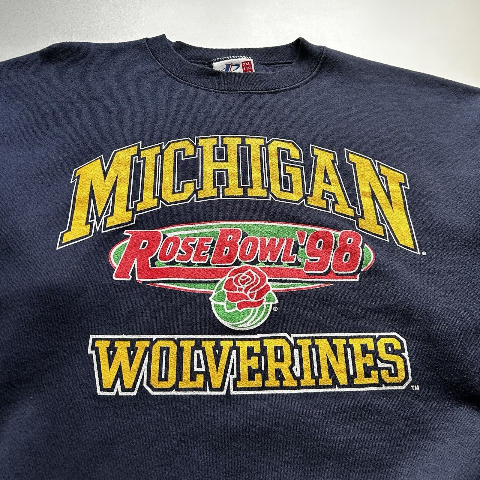Logo Athletic × NCAA × Vintage Michigan Wolverines Sweatshirt 2XL 90s NCAA Logo Athletic Size US XXL / EU 58 / 5 - 2 Thumbnail