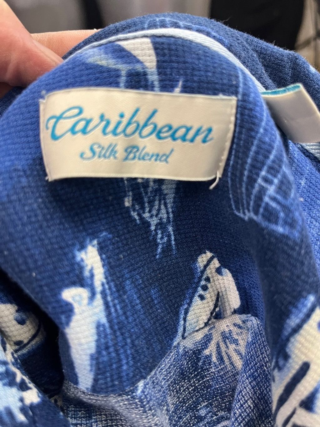 Caribbean Men's Caribbean Silk Blend Button Down Shirt XL Blue Boat Size US XL / EU 56 / 4 - 7 Thumbnail