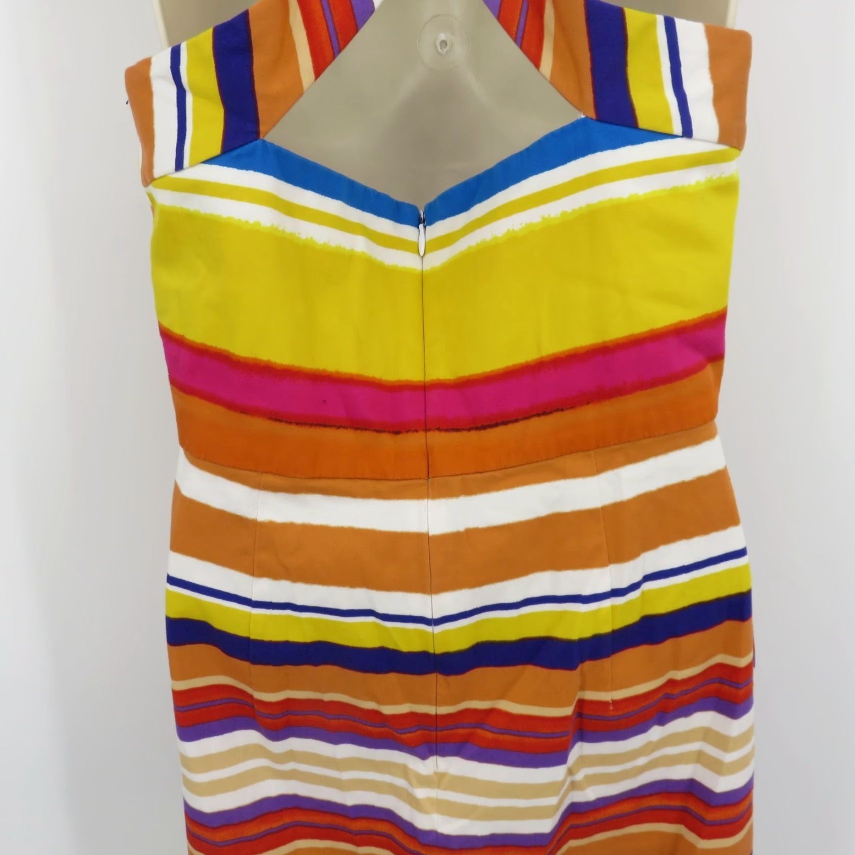 Calvin Klein Calvin Klein Women 10 Multicolor Stripe Sweetheart Sheath Dress Cross Straps Size L / US 10 / IT 46 - 6 Thumbnail