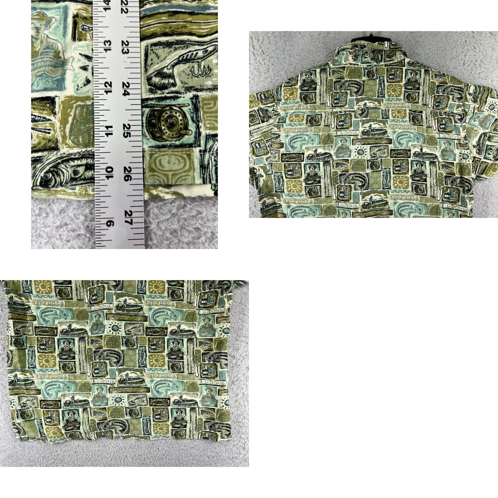Big Dogs Big Dogs Shirt Mens Small Green 100% Rayon Hawaiian Fish Fishing Boats Size US S / EU 44-46 / 1 - 9 Thumbnail