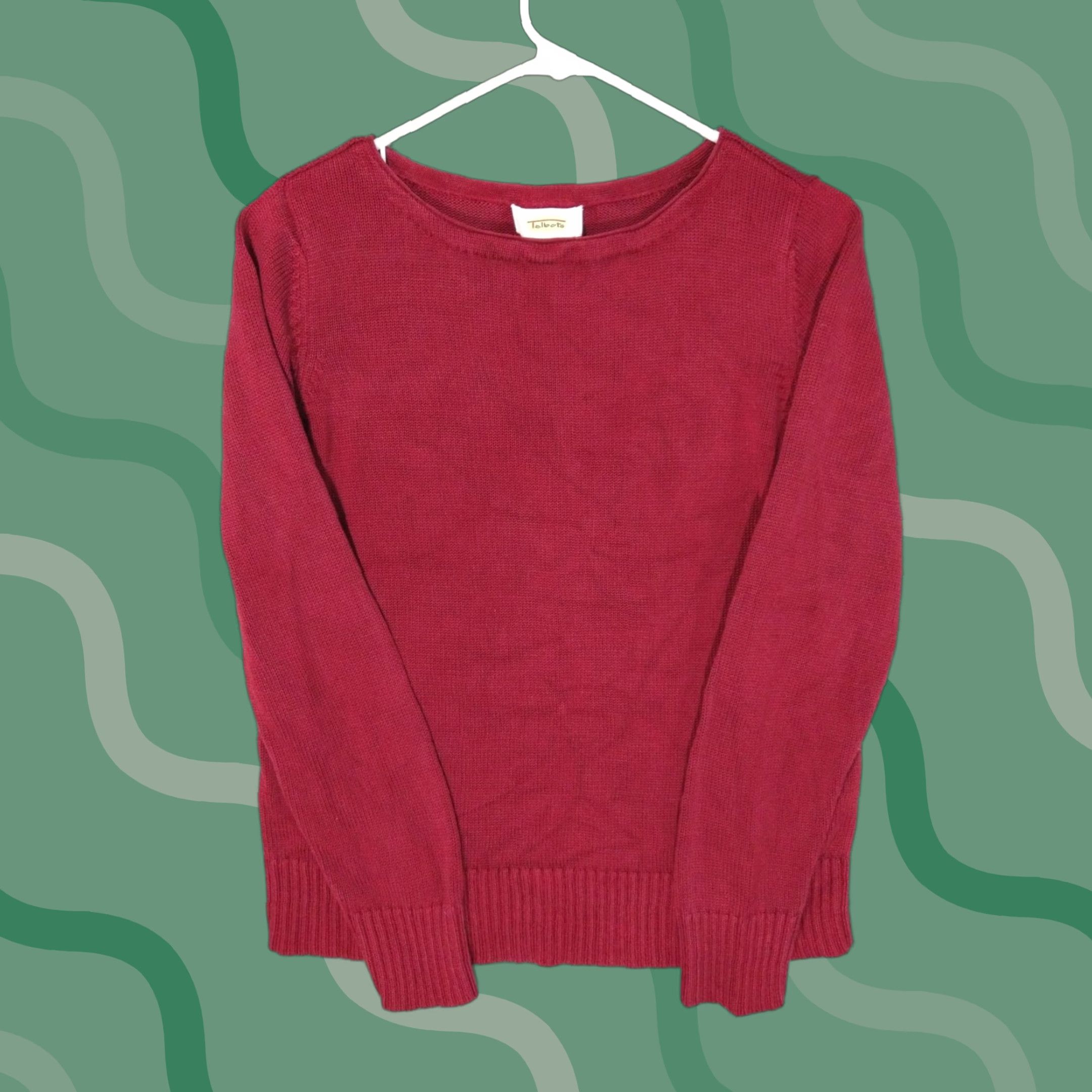 Talbots Talbots Sweater Womens Medium Red Floral Silk Pullover Round Neck Long Sleeve Classic Size M / US 6-8 / IT 42-44 - 1 Thumbnail