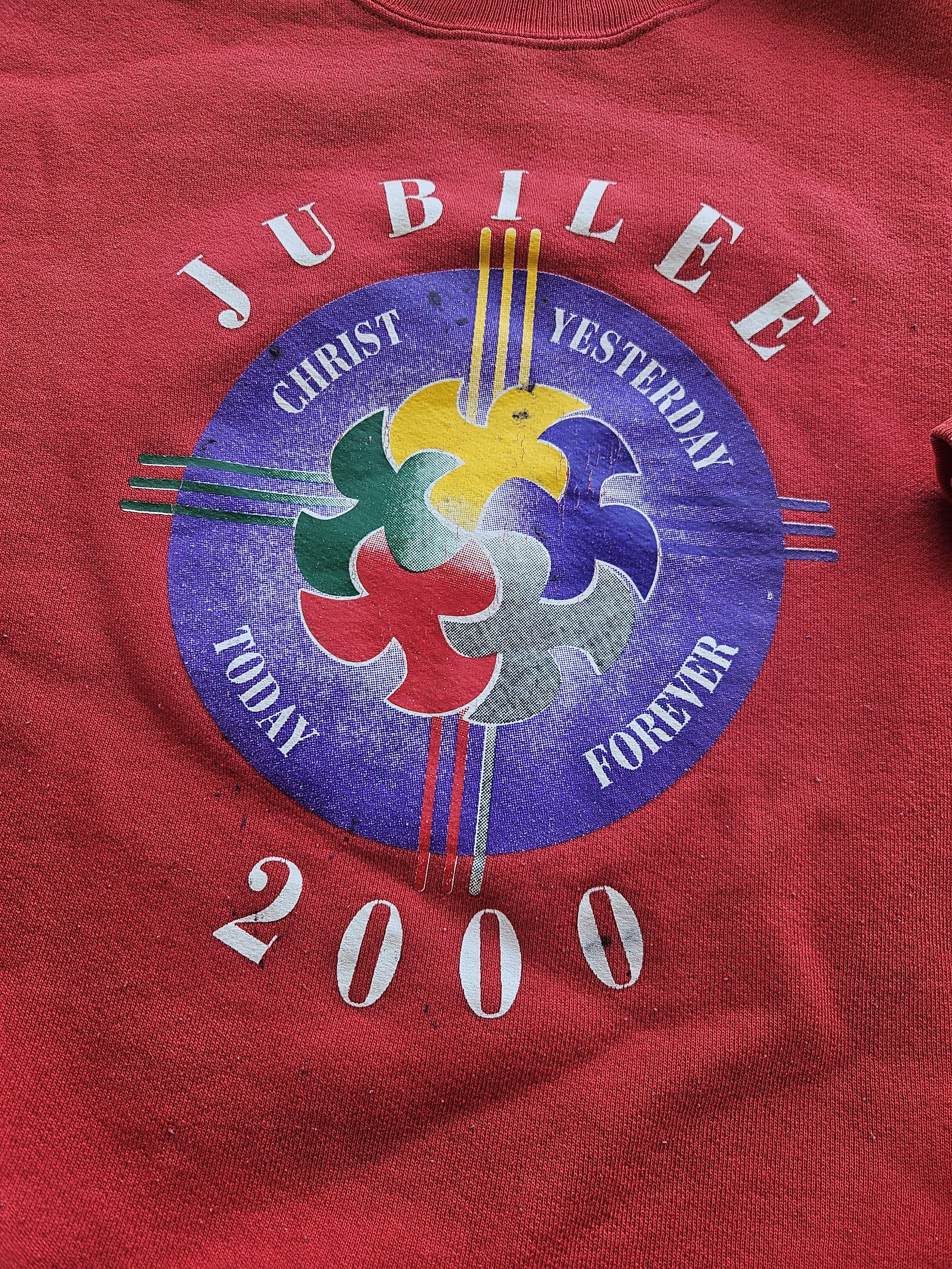 Hanes Jubilee Jesus Today Yesterday Forever Y2K Crewneck Sweater Size US L / EU 52-54 / 3 - 2 Thumbnail