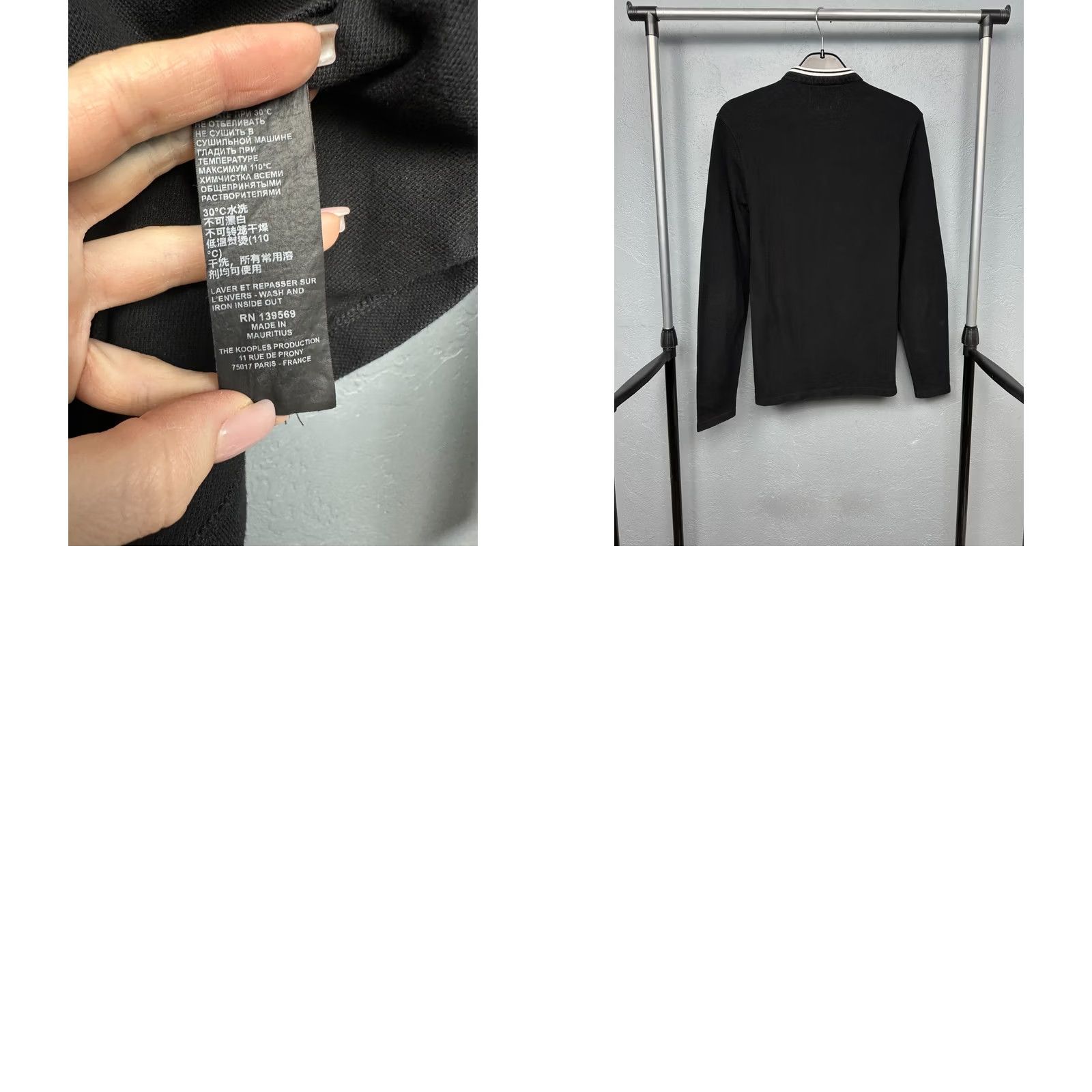 The Kooples The Kooples X Sport Mens Henley Long Sleeve Polo Shirt XS Polo, Black, Size US XS / EU 42 / 0 - 8 Thumbnail