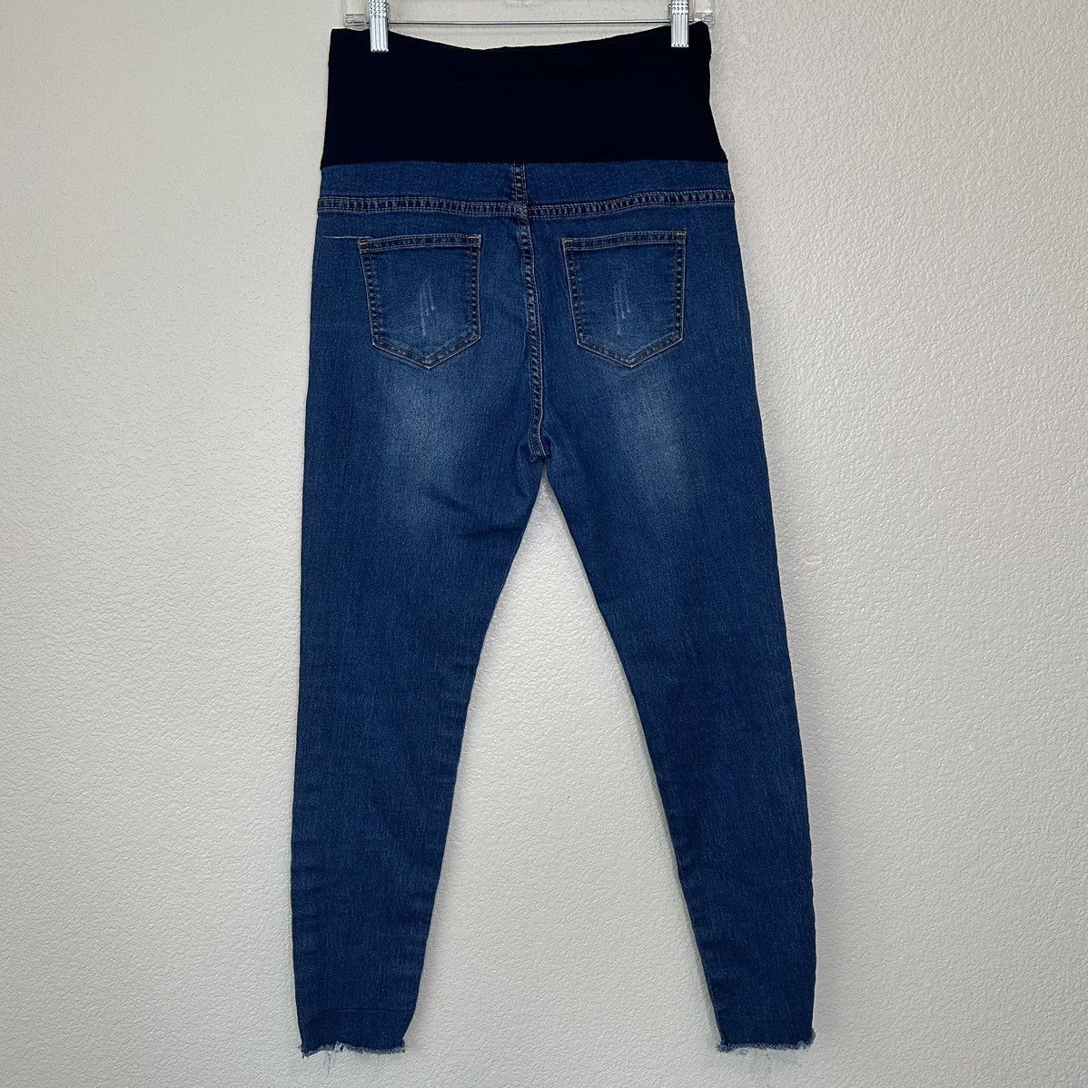 Other Blue Denim Maternity Size XL Raw Hem Jeans Size 32" / US 10 / IT 46 - 4 Thumbnail