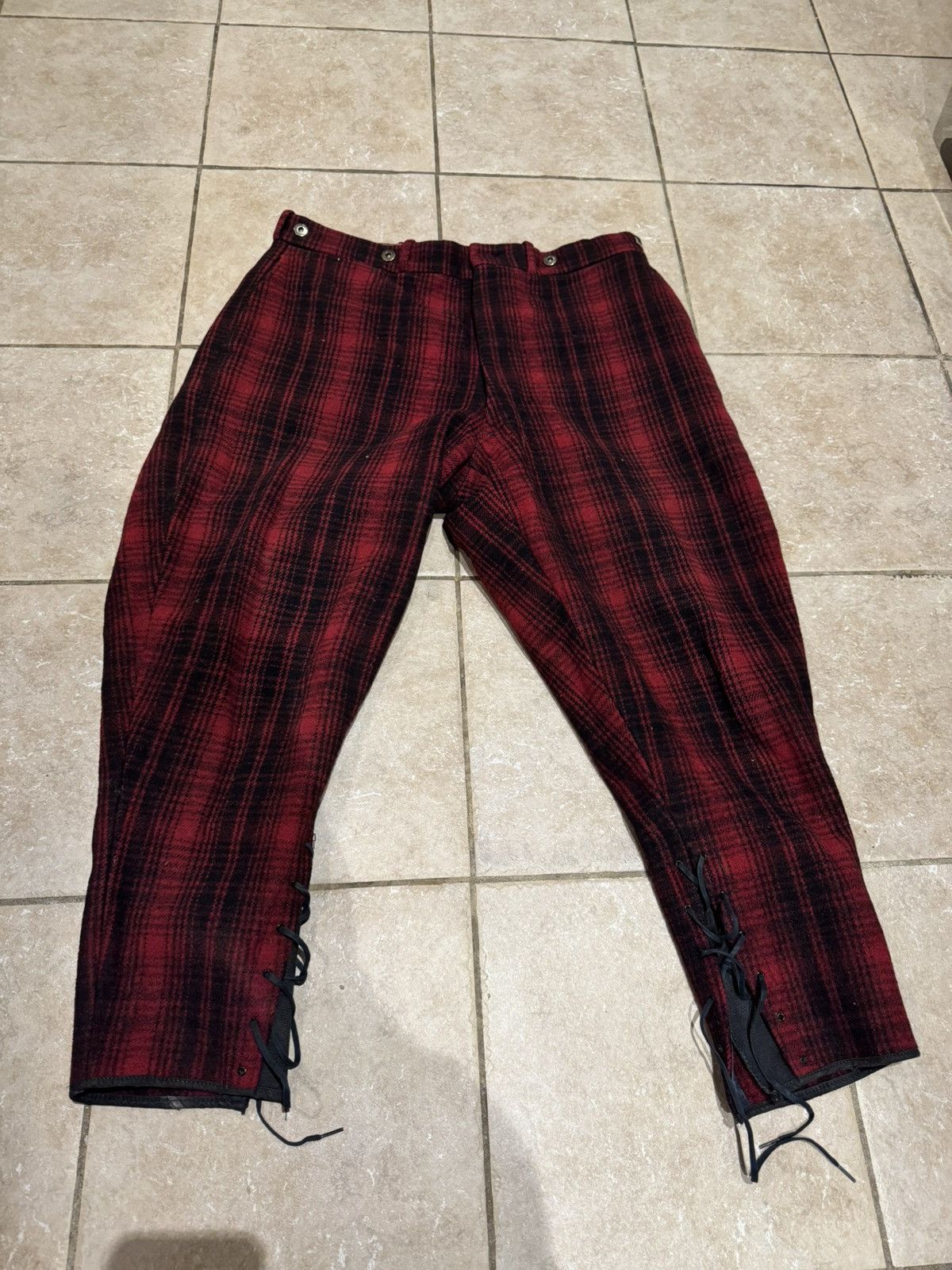 Woolrich Woolen Mills Vintage Woolrich Red Black Plaid Wool Hunting Pants Size US 36 / EU 52 - 1 Thumbnail