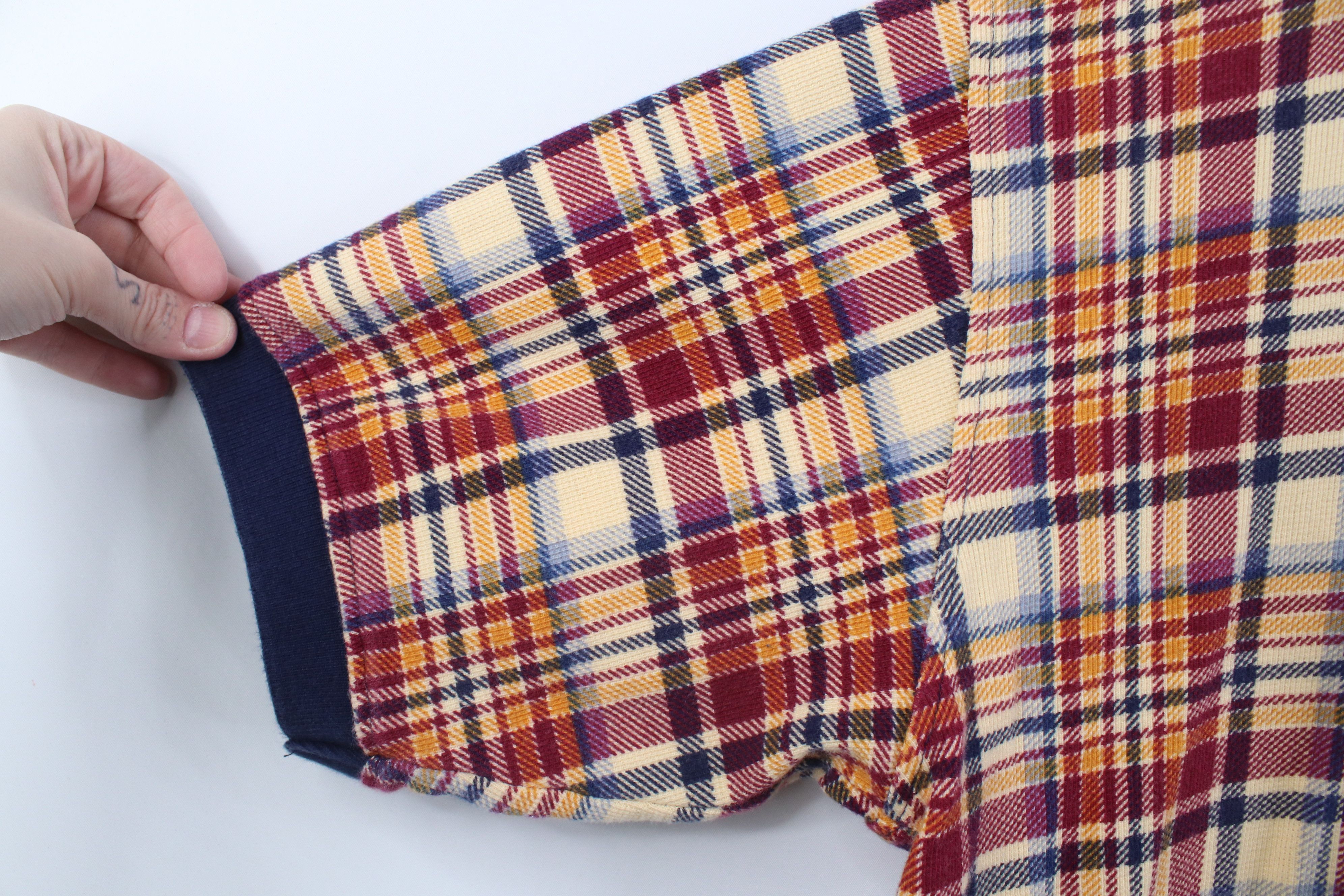Vintage Vintage 90s Streetwear Fit Knit Golf Polo Shirt Plaid USA Size US L / EU 52-54 / 3 - 4 Thumbnail
