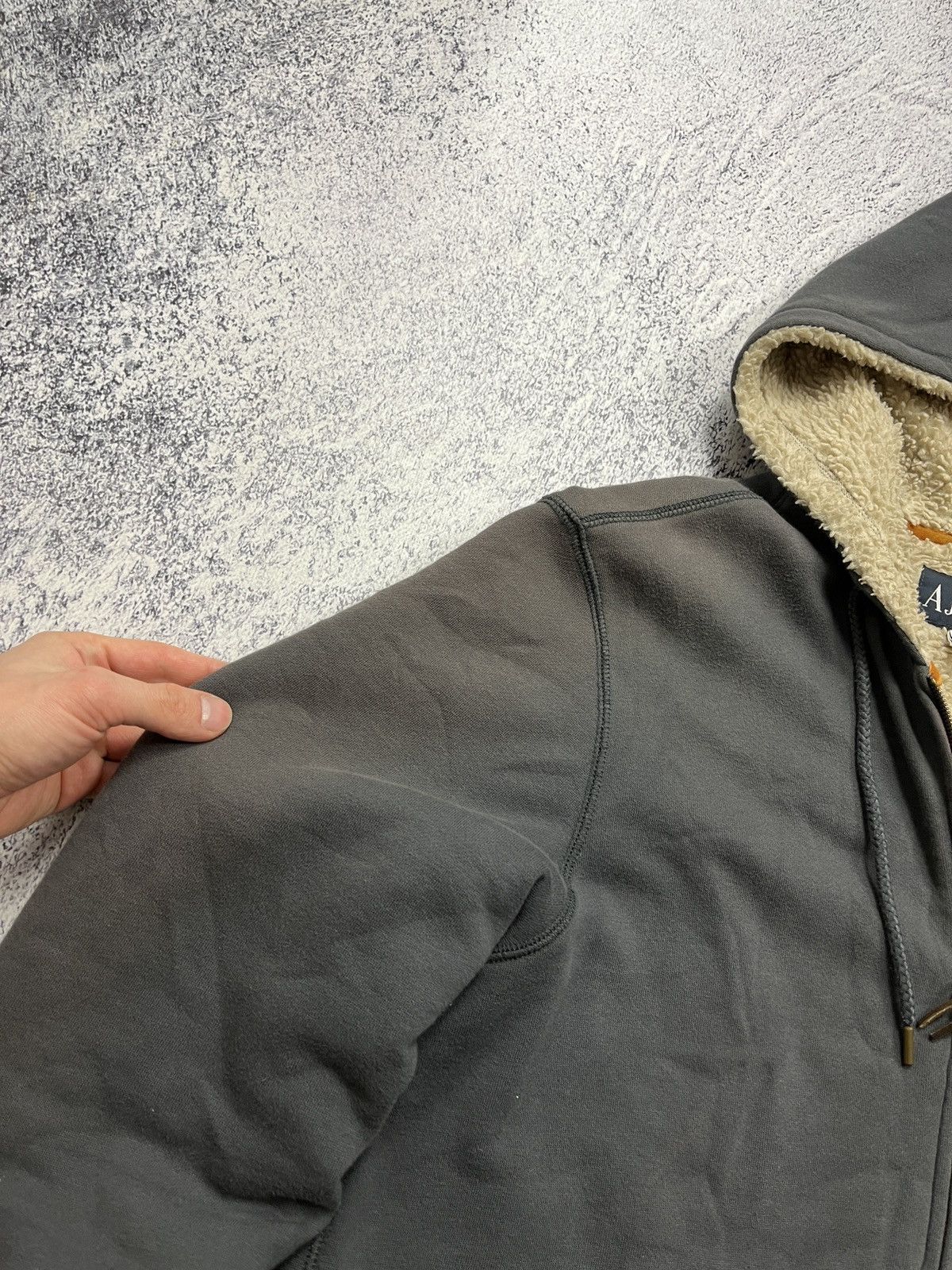 Giorgio Armani × Japanese Brand Armani Jeans Faded Japanese Fur Zip Hoodie Sherpa Jacket Size US M / EU 48-50 / 2 - 8 Thumbnail