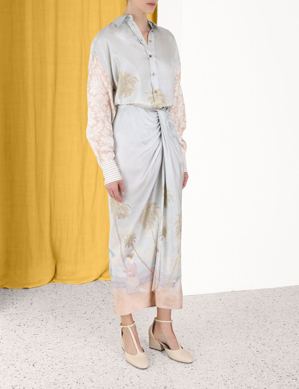 Zimmermann oc11z0425 Sensory Drape Midi Skirt in Multicolor Size 27" / US 4 / IT 40 - 4 Thumbnail