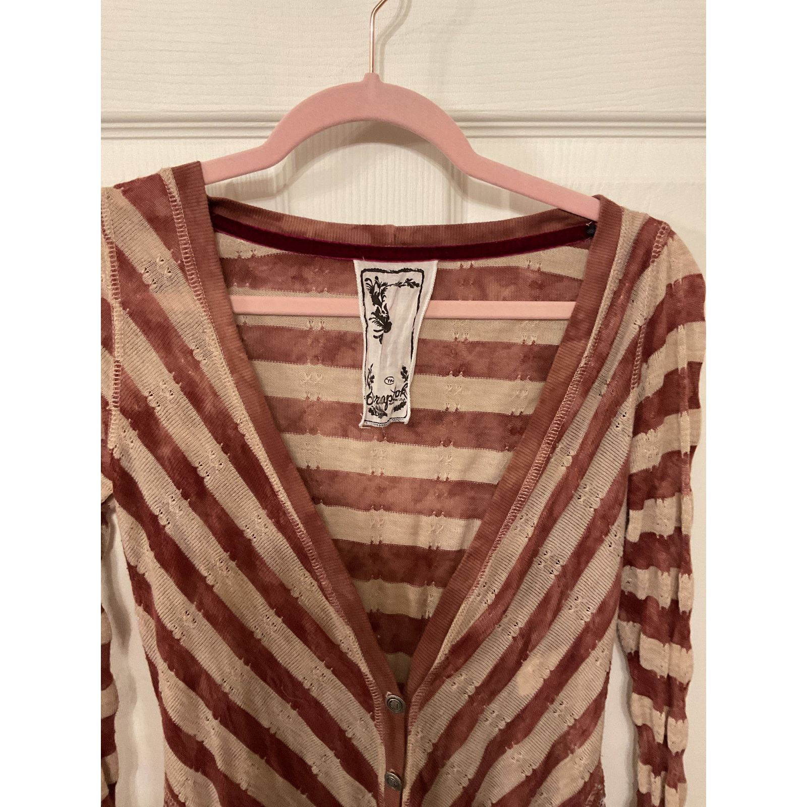 Anthropologie Anthropologie Scrapbook Striped Asymmetrical Hem Cardigan, M Size M / US 6-8 / IT 42-44 - 2 Thumbnail