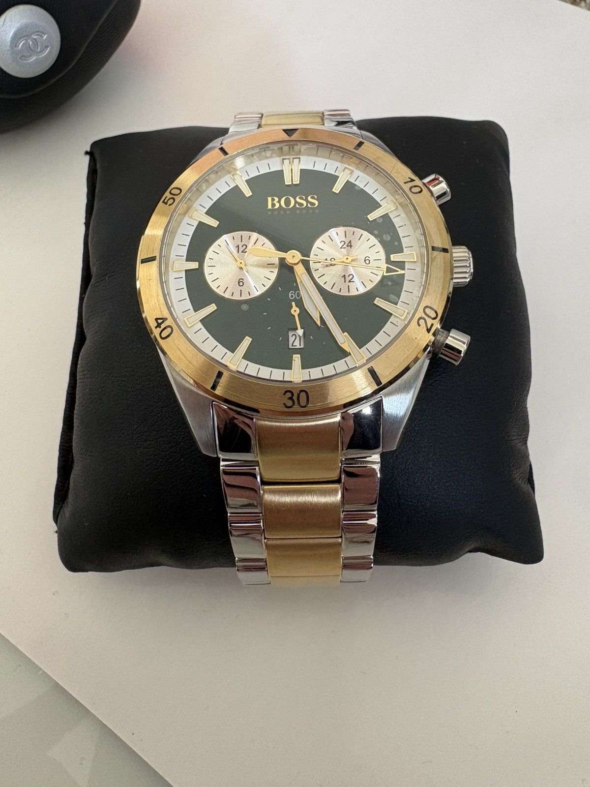 Hugo Boss Hugo Boss 1513872 Santiago Green Dial Two Tone Steel Strap Size ONE SIZE - 1 Thumbnail