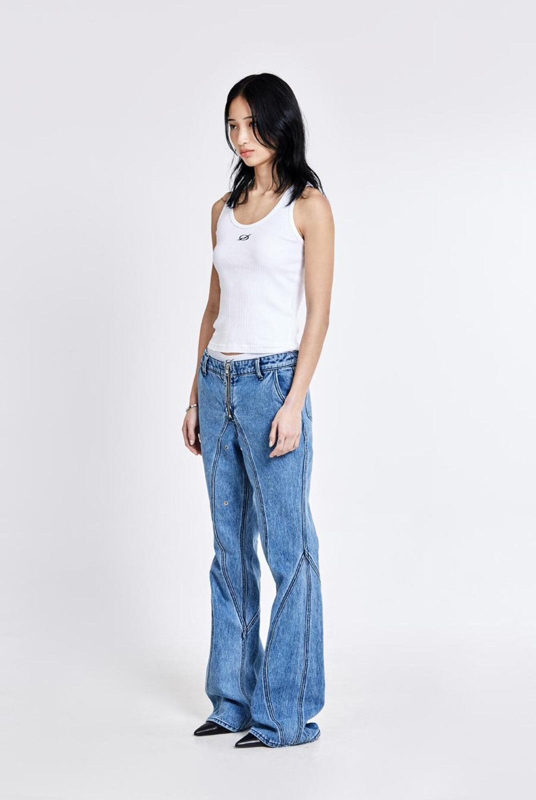 If Six Was Nine 51 PERCENT IRREGULAR EMBROIDERY LOGO SLEEVELESS WHT Size US XL / EU 56 / 4 - 7 Thumbnail