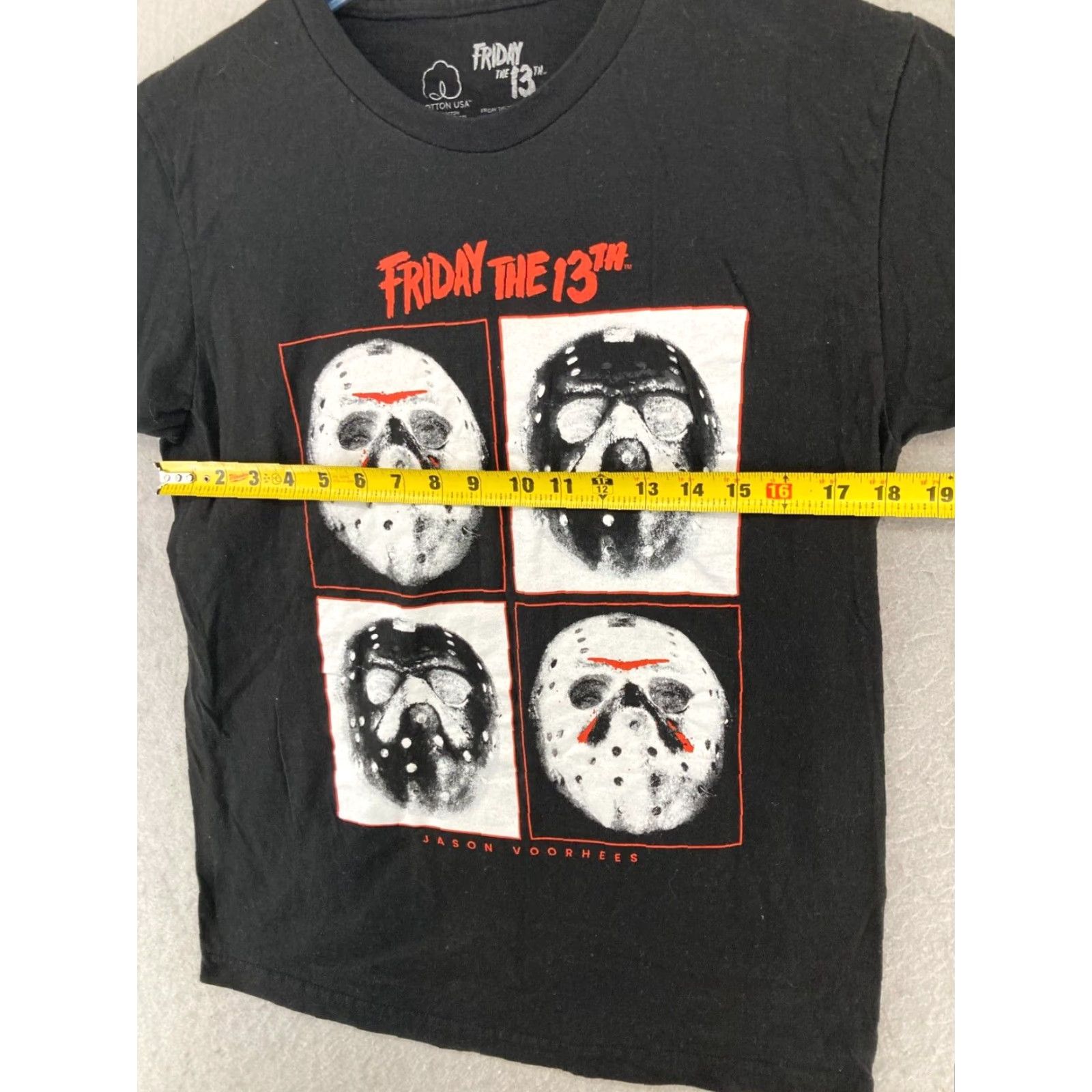 Vintage Friday The 13Th Mens TShirt Medium Black Jason Mask Box Halloween Size US M / EU 48-50 / 2 - 2 Thumbnail