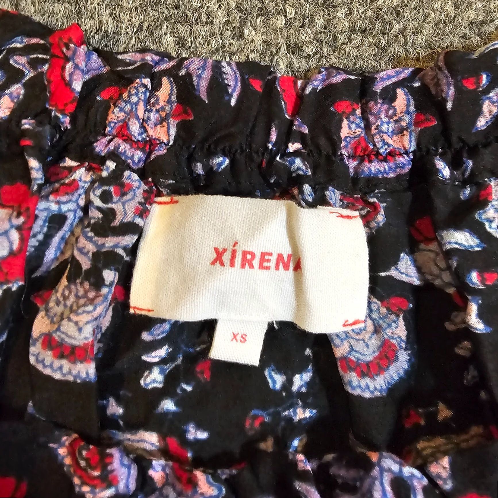 Xirena Xirena Dress Womens XS Black Red Floral Silk Long Sleeve Boho A-Line Casual Dress Size XS / US 0-2 / IT 36-38 - 3 Thumbnail