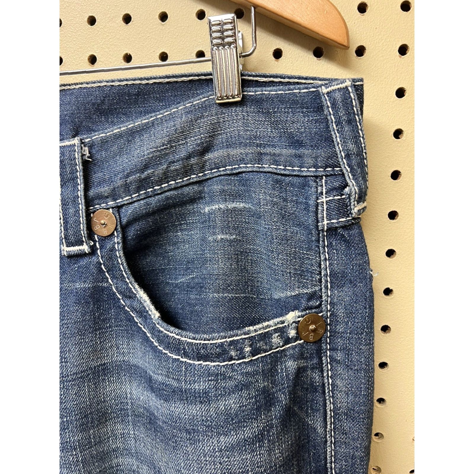 True Religion VINTAGE True Religion Jeans Billy Straight Leg 37x33 Blue Denim 5-Pocket Design Men Size US 37 - 4 Thumbnail