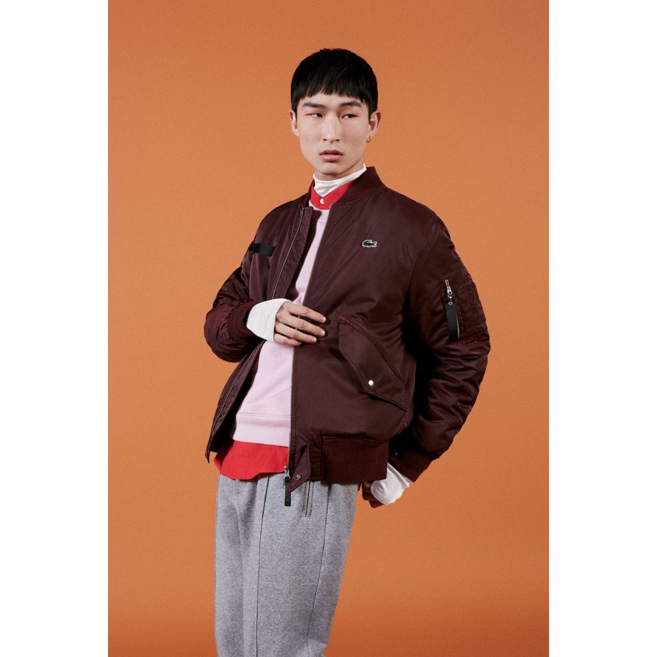 Lacoste Lacoste LIVE! Dark Red Burgundy Insulated Padded Winter Bomb Size US XXL / EU 58 / 5 - 1 Thumbnail