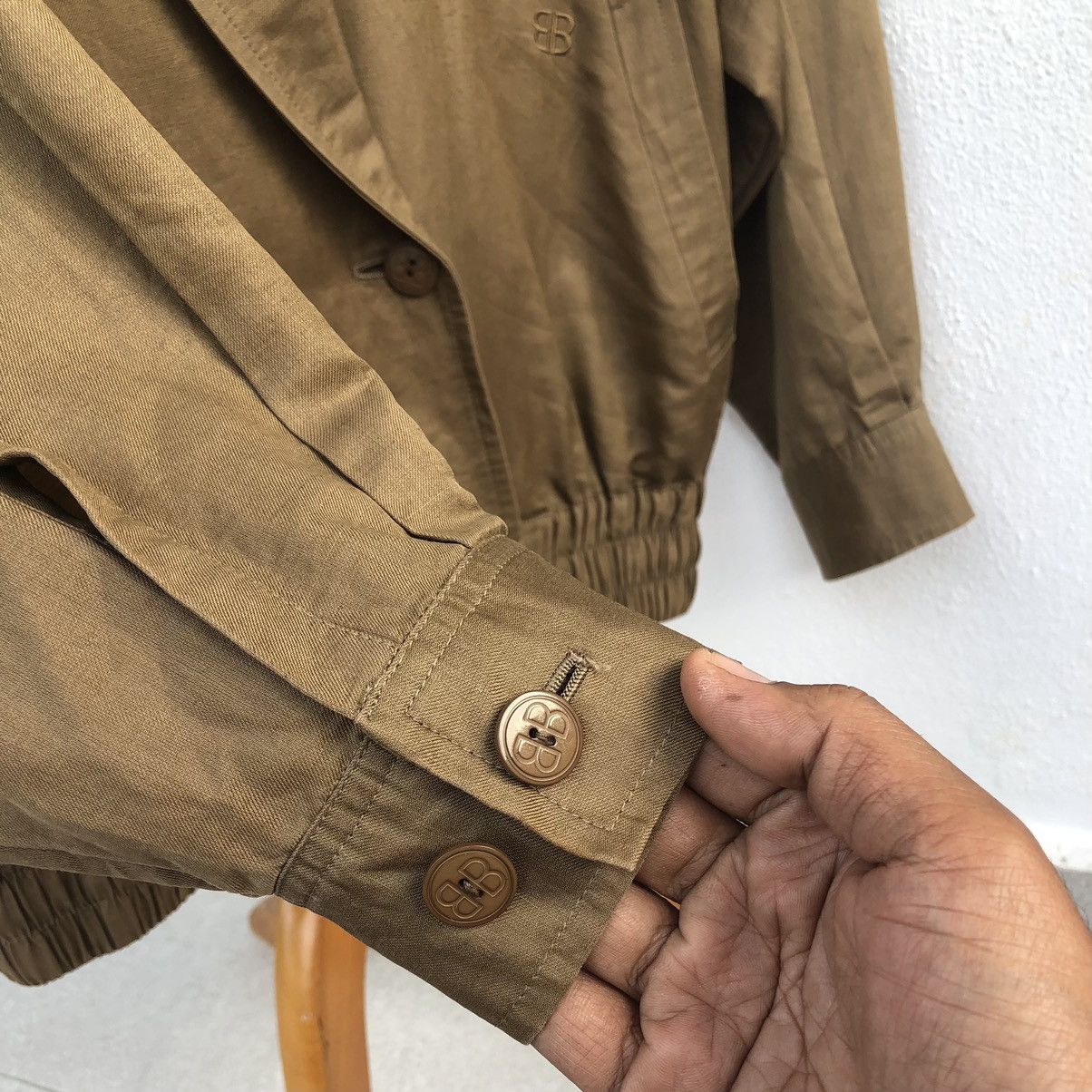 Balenciaga Vintage 90s Balenciaga Sport Linen Double Breasted Jacket Size US M / EU 48-50 / 2 - 10 Thumbnail
