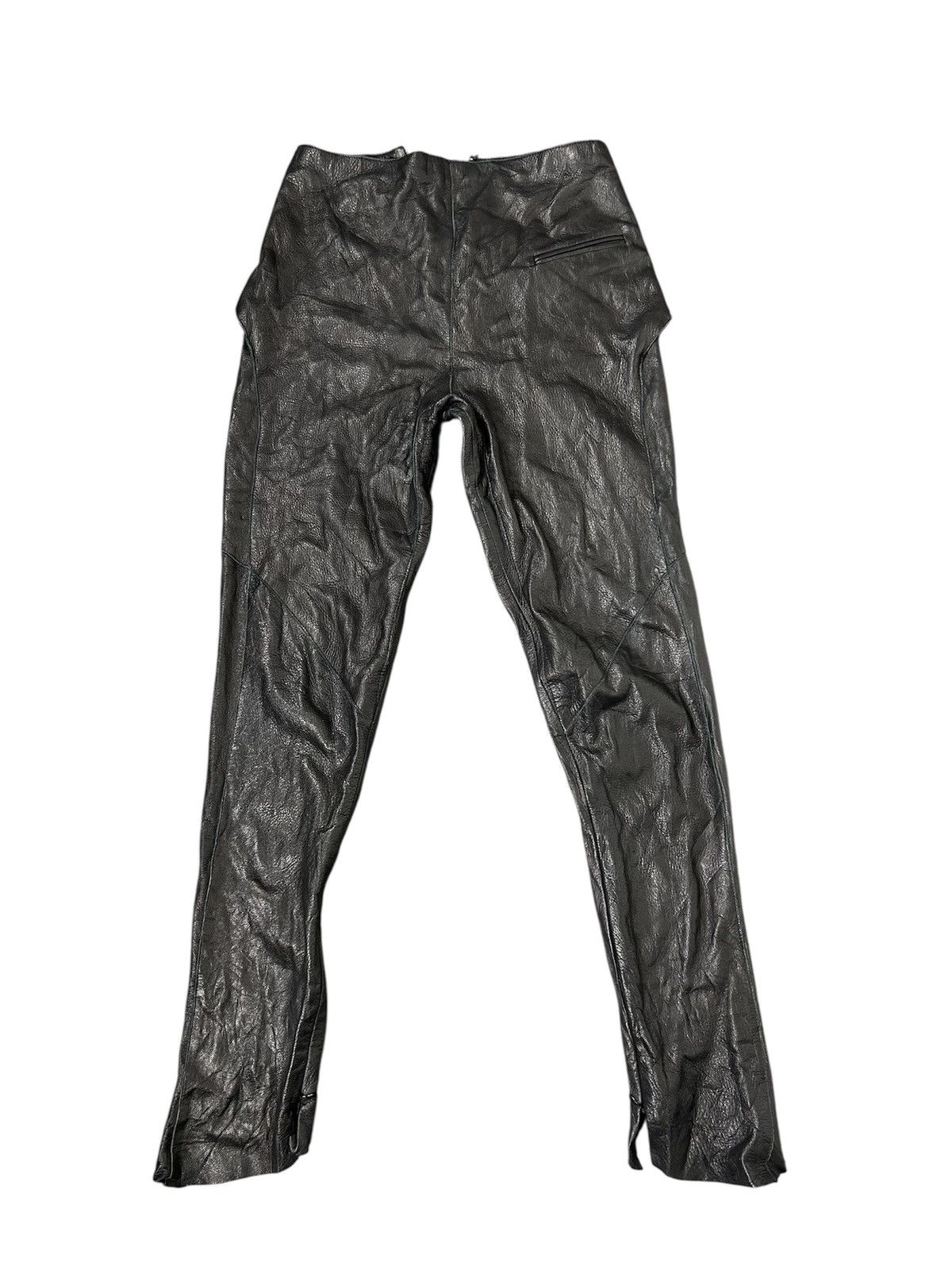 Donna Karan ⚡️Vintage Donna Karan Black Leather Skinny Size 26" / US 2 / IT 38 - 17 Thumbnail