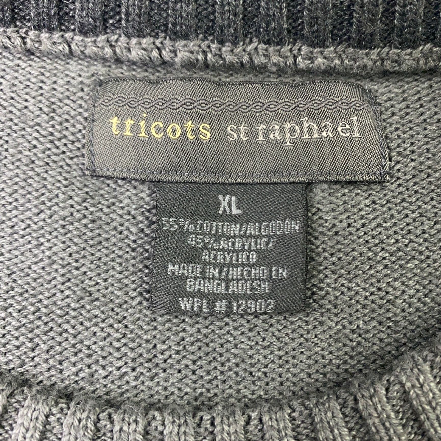 Vintage Tricots St Raphael Mens Sweater XL Grey Checker Long Sleeve Classic Size US XL / EU 56 / 4 - 4 Thumbnail