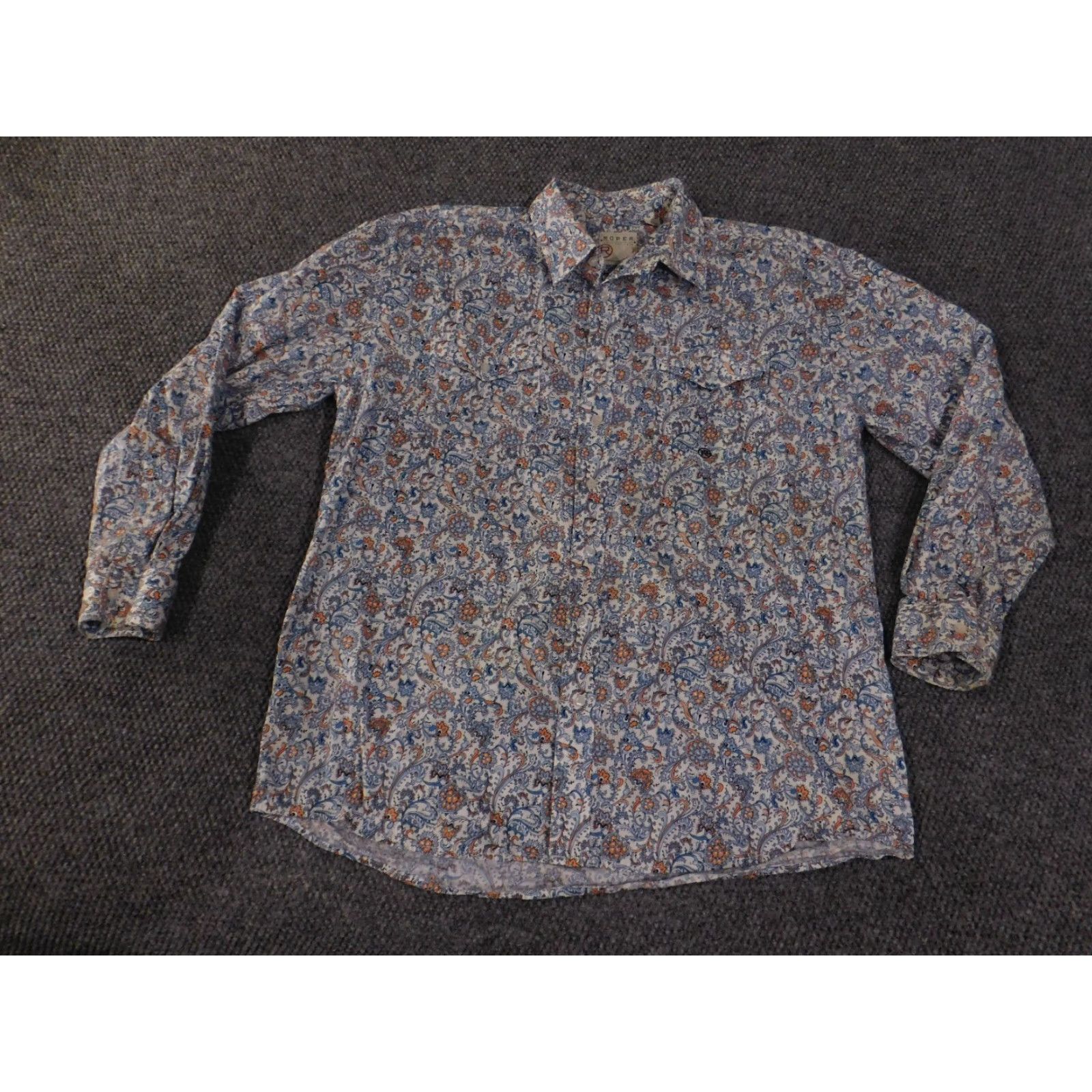 Roper Roper Shirt Mens XL Multicolor Paisley Western Snap Floral Print Size US XL / EU 56 / 4 - 3 Thumbnail