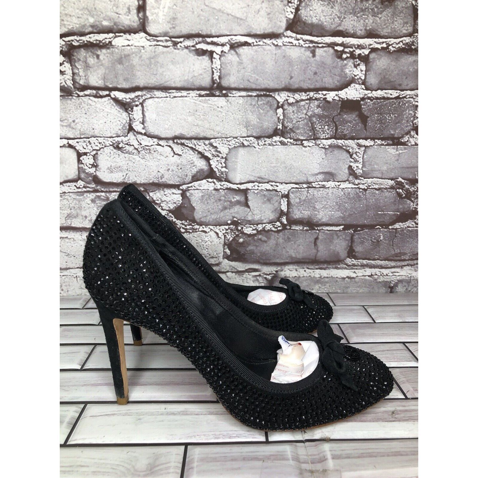 Tory Burch Tory Burch Phoenix Black Pump Rhinestone Soho Lux Suede Wome Size US 7.5 / IT 37.5 - 1 Thumbnail