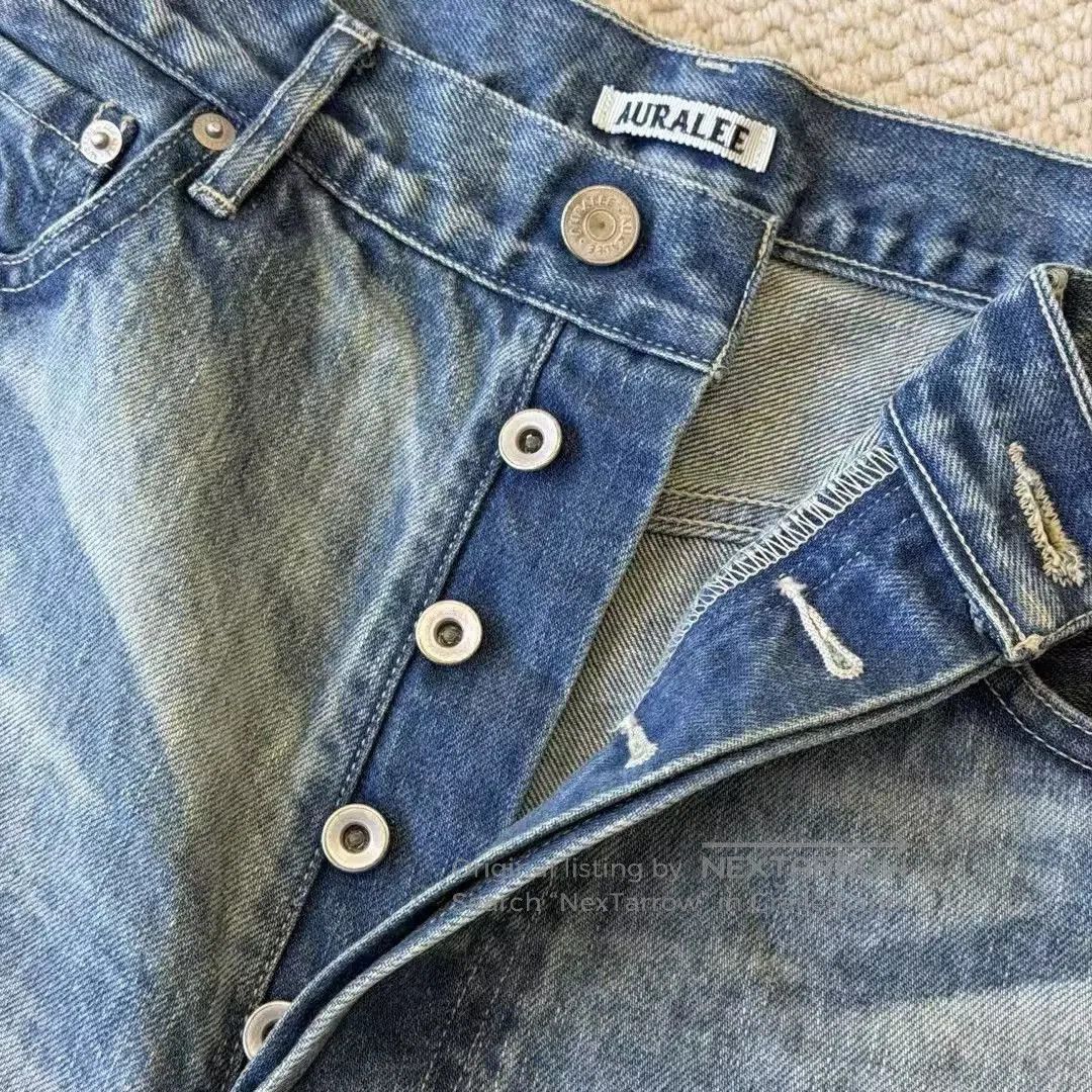 Auralee AURALEE Selvedge Faded Heavy Denim Wide Pants. Size US 32 / EU 48 - 6 Thumbnail