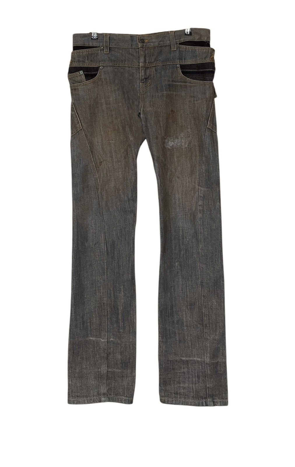 If Six Was Nine Vintage Japanese Brand Breath Mint Double Waist Jeans 2000s Size US 44 / EU 60 - 1 Thumbnail