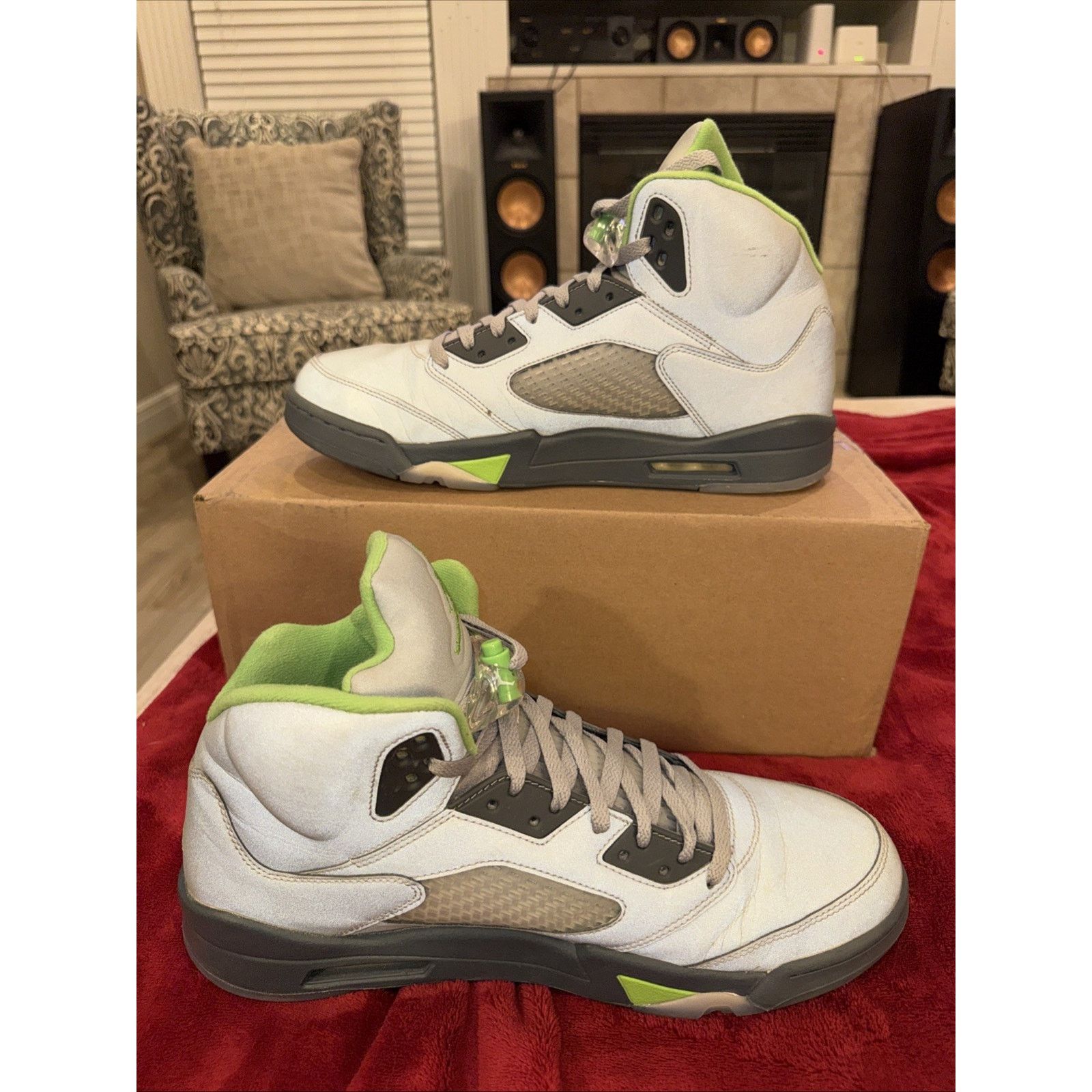 Jordan Brand Size 14 Nike Air Jordan 5 Retro Green Bean DM9014-003 No Box Size US 14 / EU 47 - 4 Thumbnail