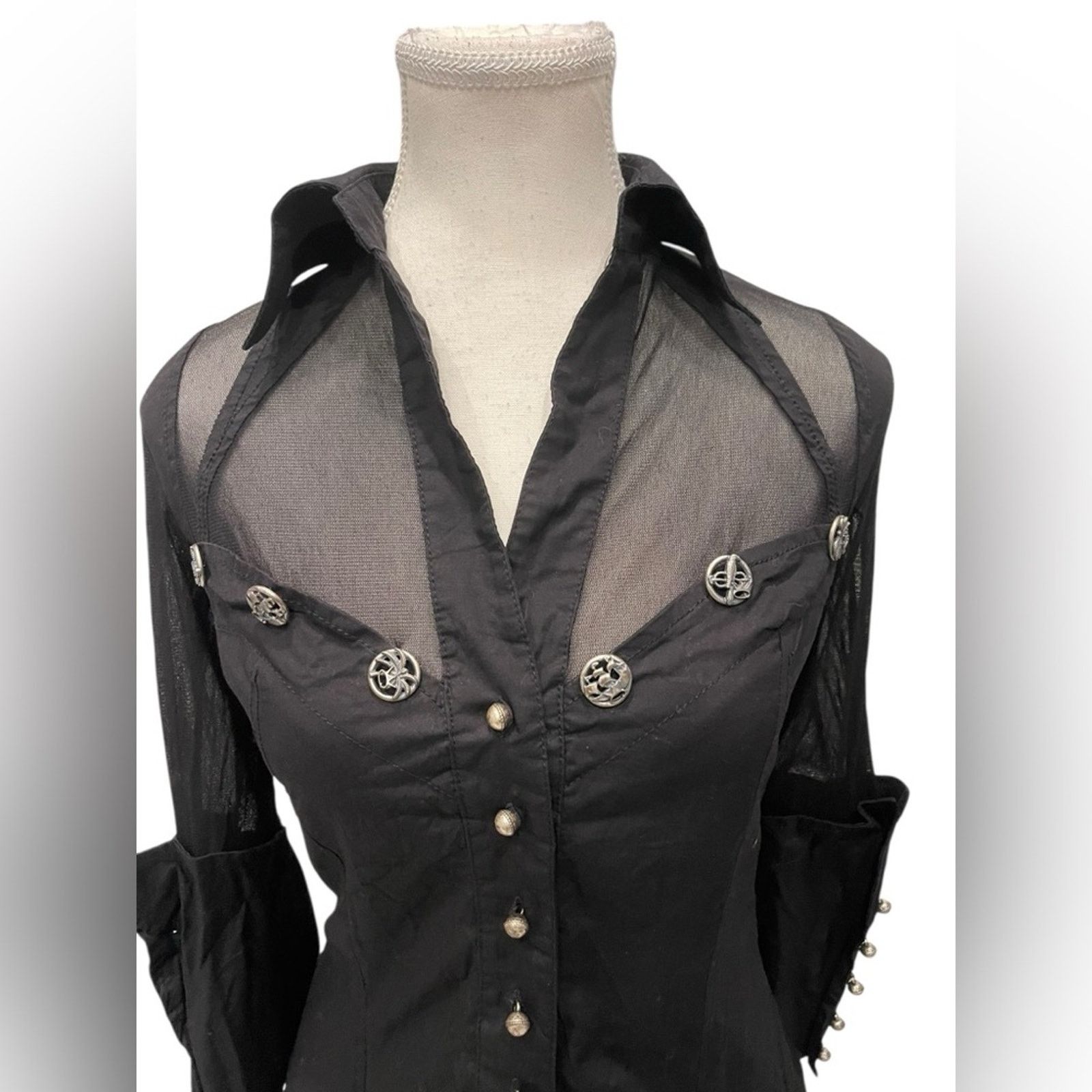 Other SAVE THE QUEEN Y2K Grunge Goth Net Long Sleeve ShirT S Size S / US 4 / IT 40 - 2 Thumbnail
