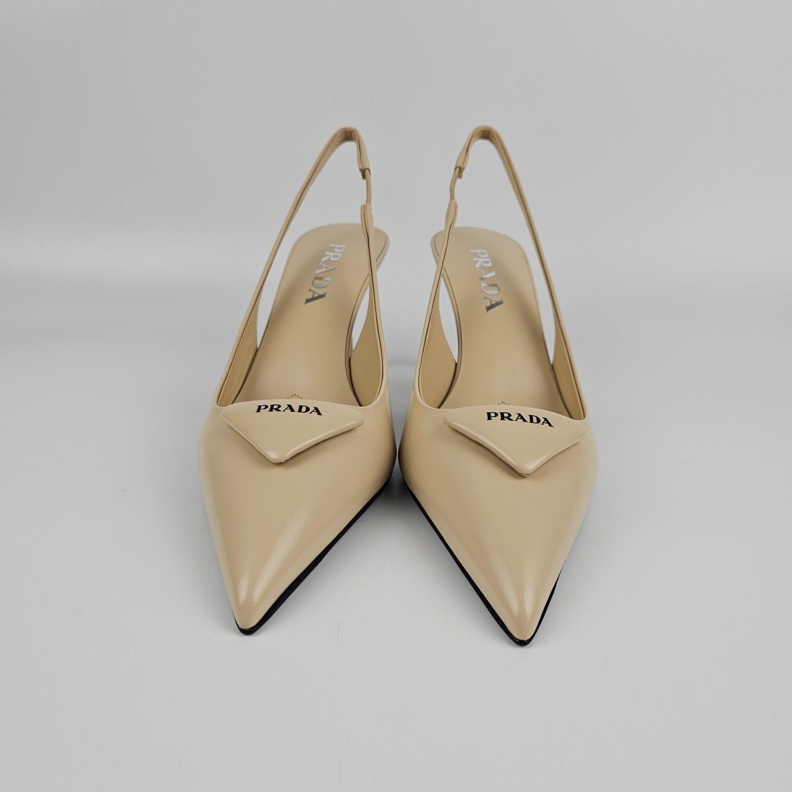 Prada PRADA $1220 Travertine Stone 55mm Slingback Pumps New & Auth Size US 7 / IT 37 - 5 Thumbnail