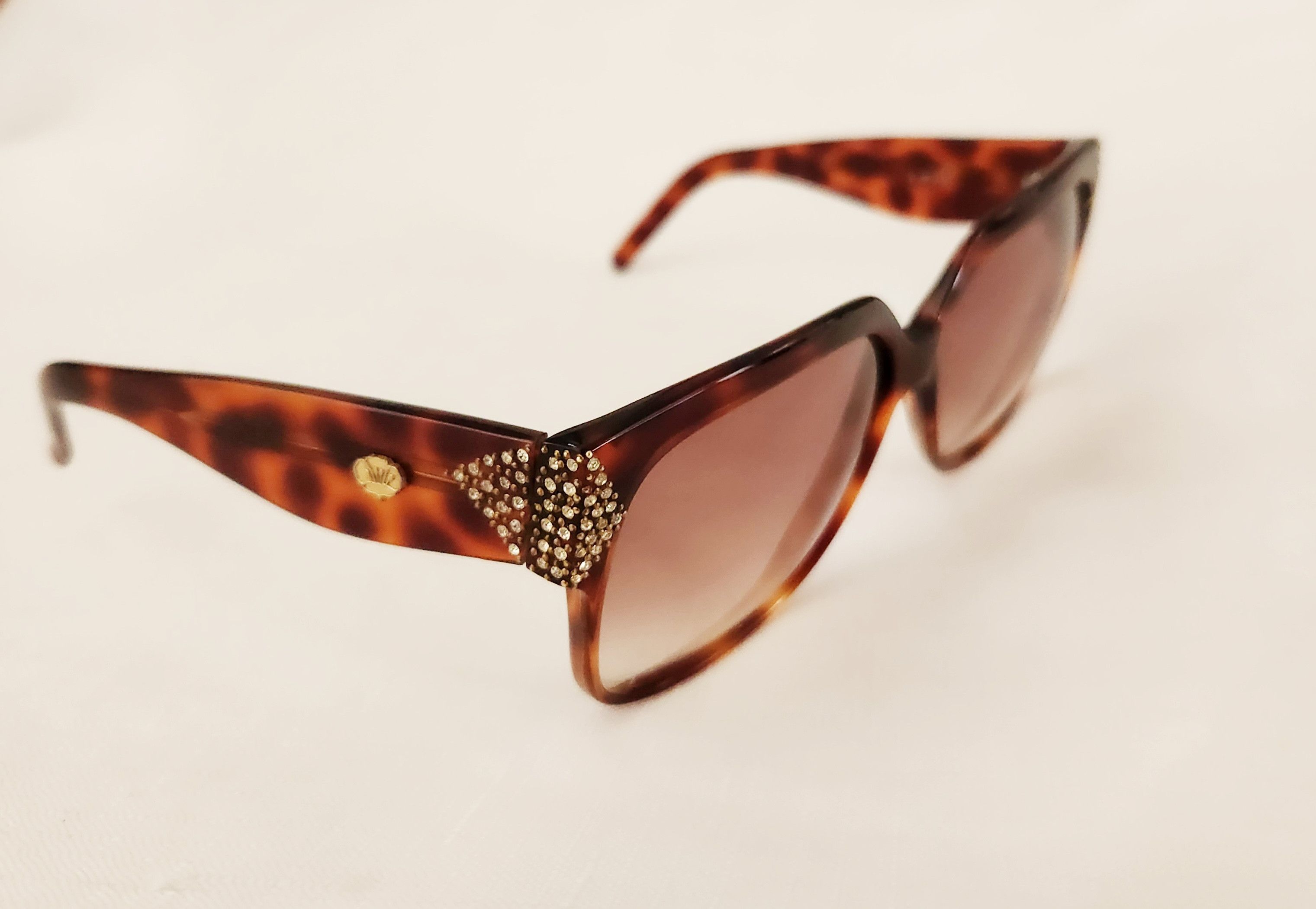 Designer × Vintage Stendhal Vintage Sunglasses Tortoise shell with Rhinestones Size ONE SIZE - 18 Thumbnail