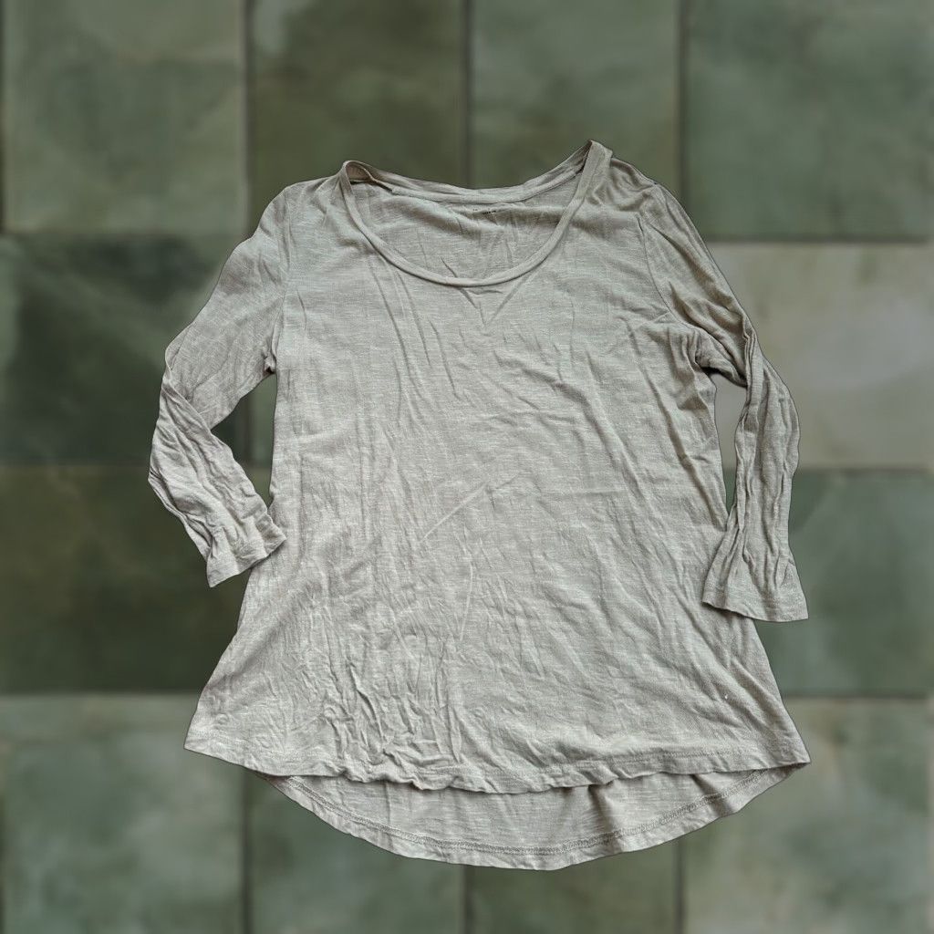 Vintage NEW DIRECTIONS Women's Khaki Tunic Top Short Sleeve Size Small Size S / US 4 / IT 40 - 1 Thumbnail